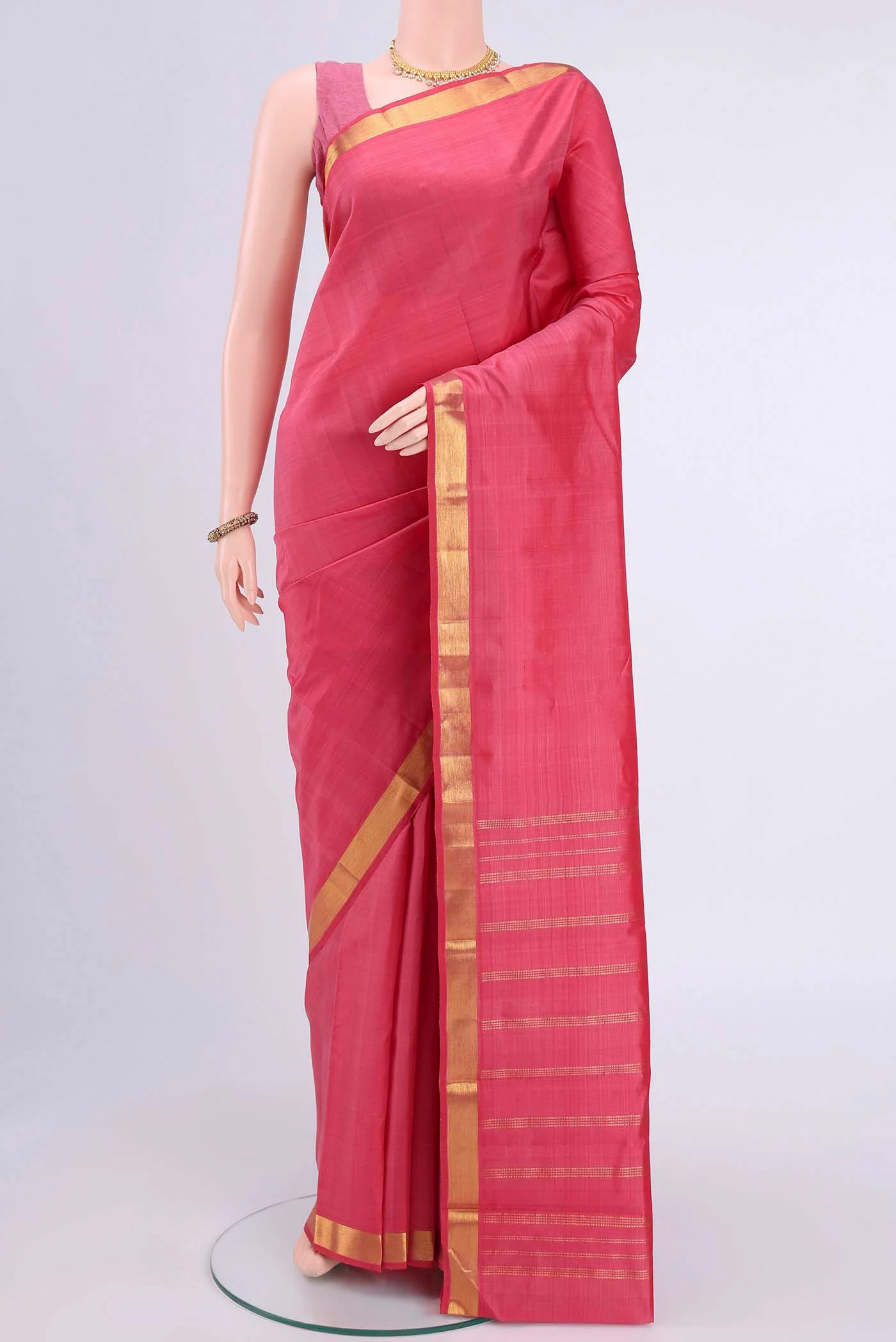 Peach Kanjivaram Saree