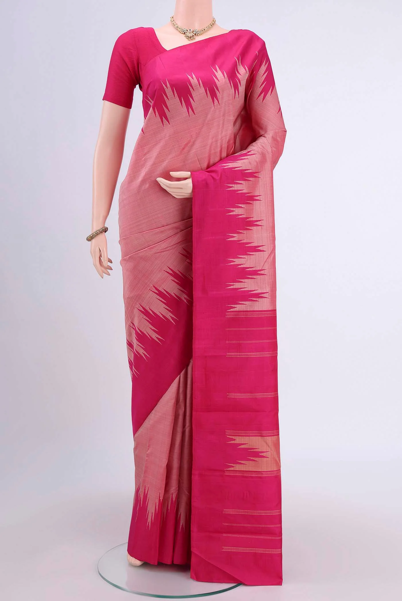 Peach Kanchipuram Saree