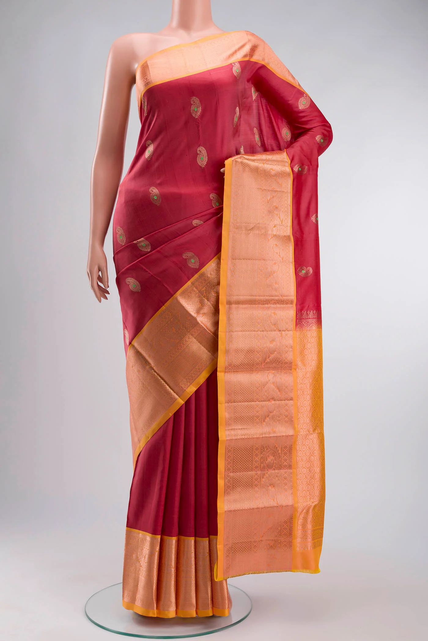 Peach Kanjivaram Silk Saree
