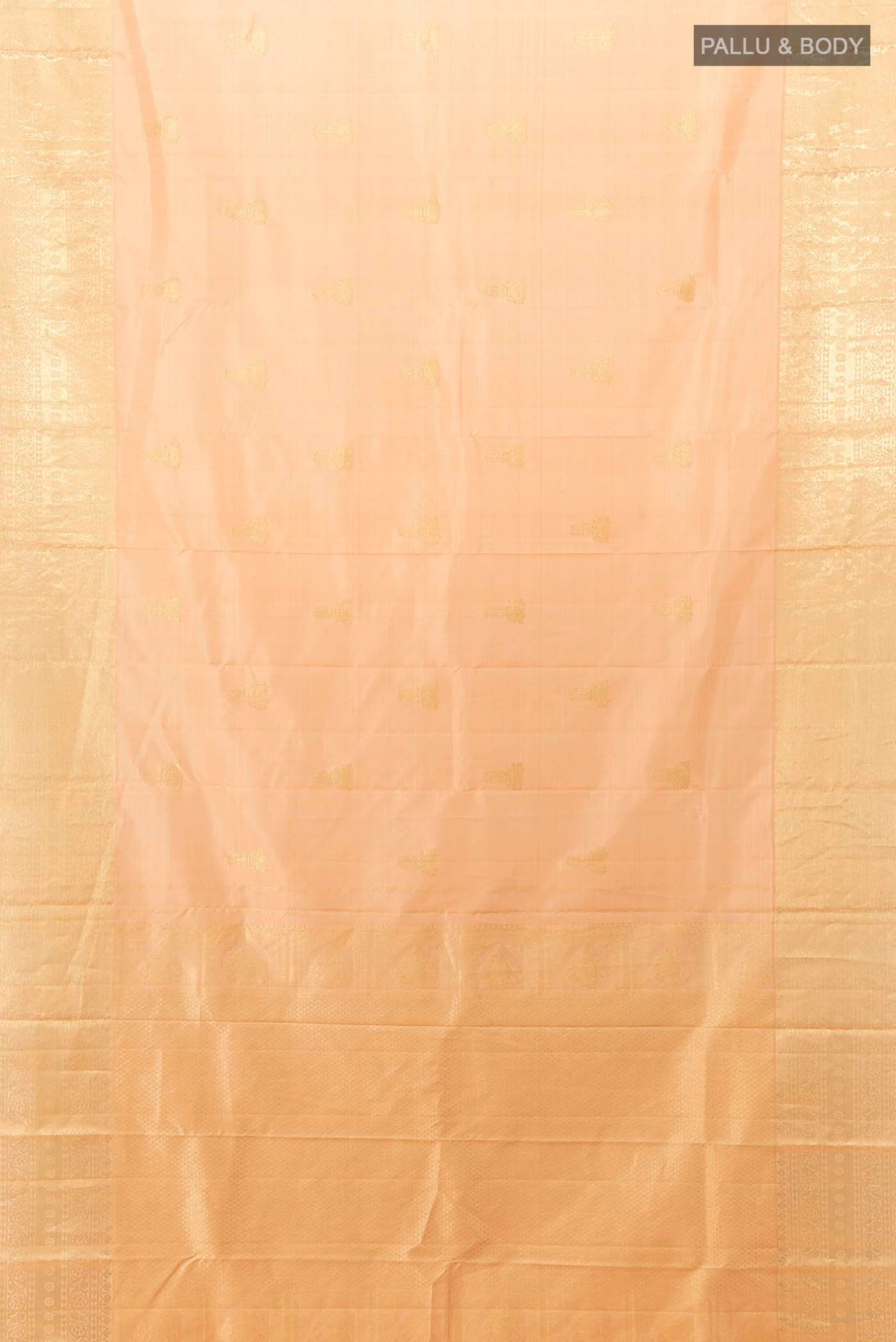Peach Kanchipuram Silk Saree - Image 5