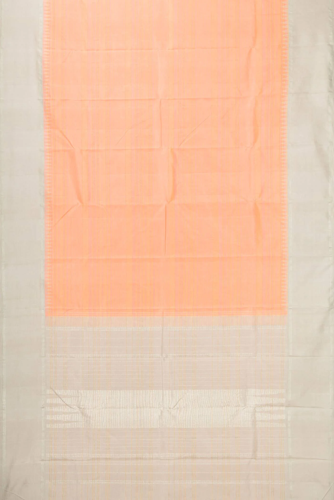 Pure Silk Pure Zari Peach Kanjivaram Saree - Image 4