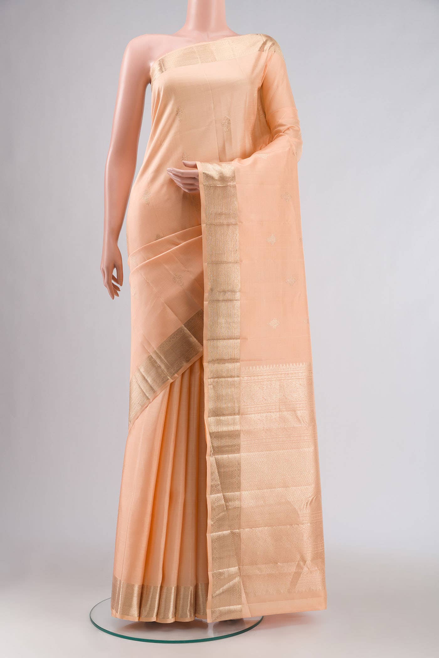 Peach Kanjivaram Silk Saree