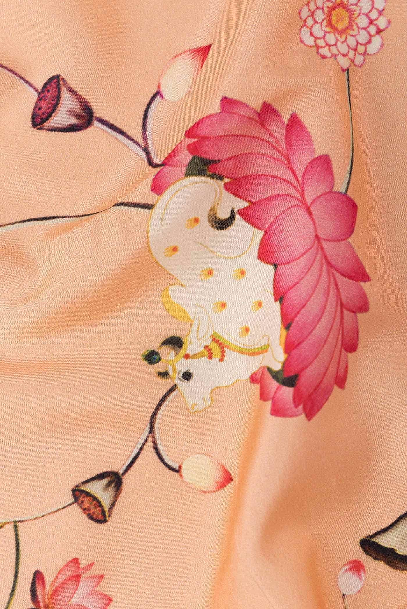 Peach Kanchipuram Silk Saree - Image 3