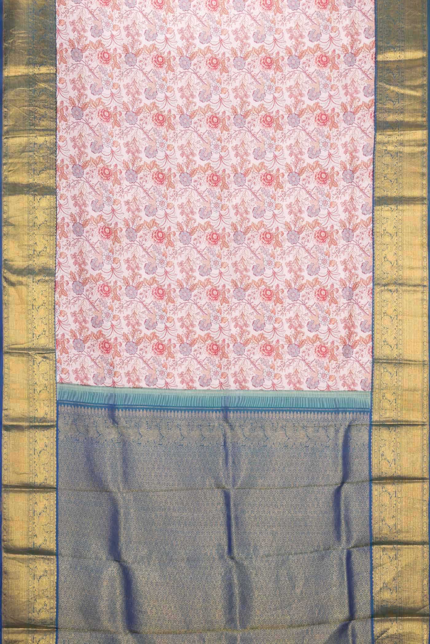 Peach Kanchipuram Silk Saree - Image 4