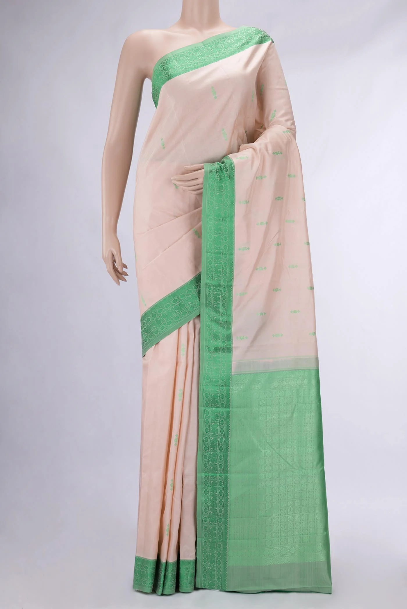 Peach Kanchipuram Silk Saree