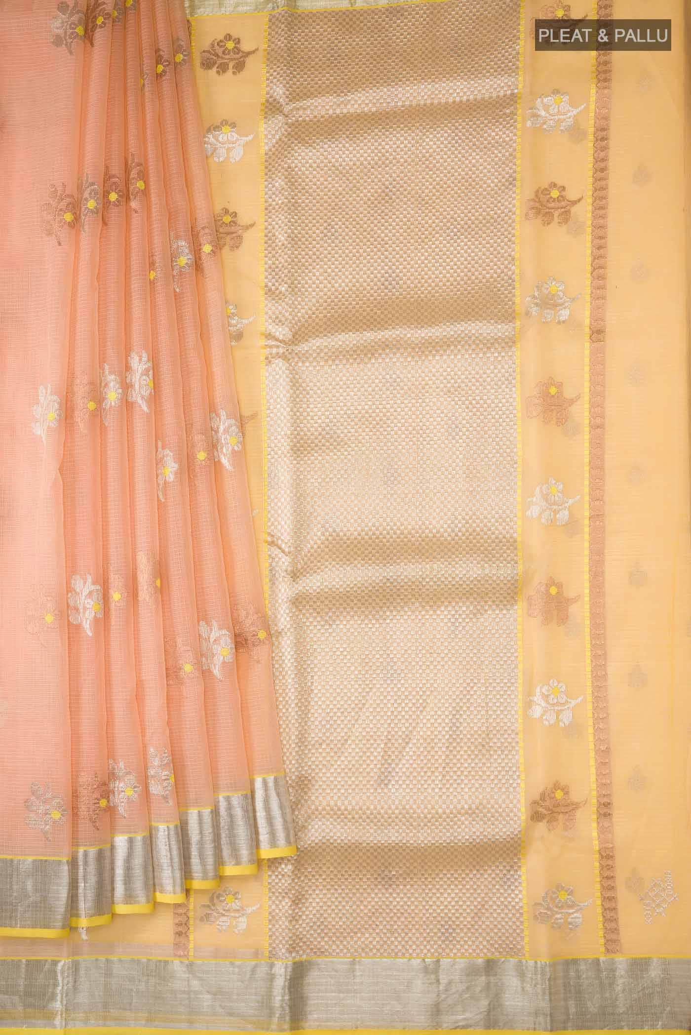 Peach Kota Silk Saree - Image 2
