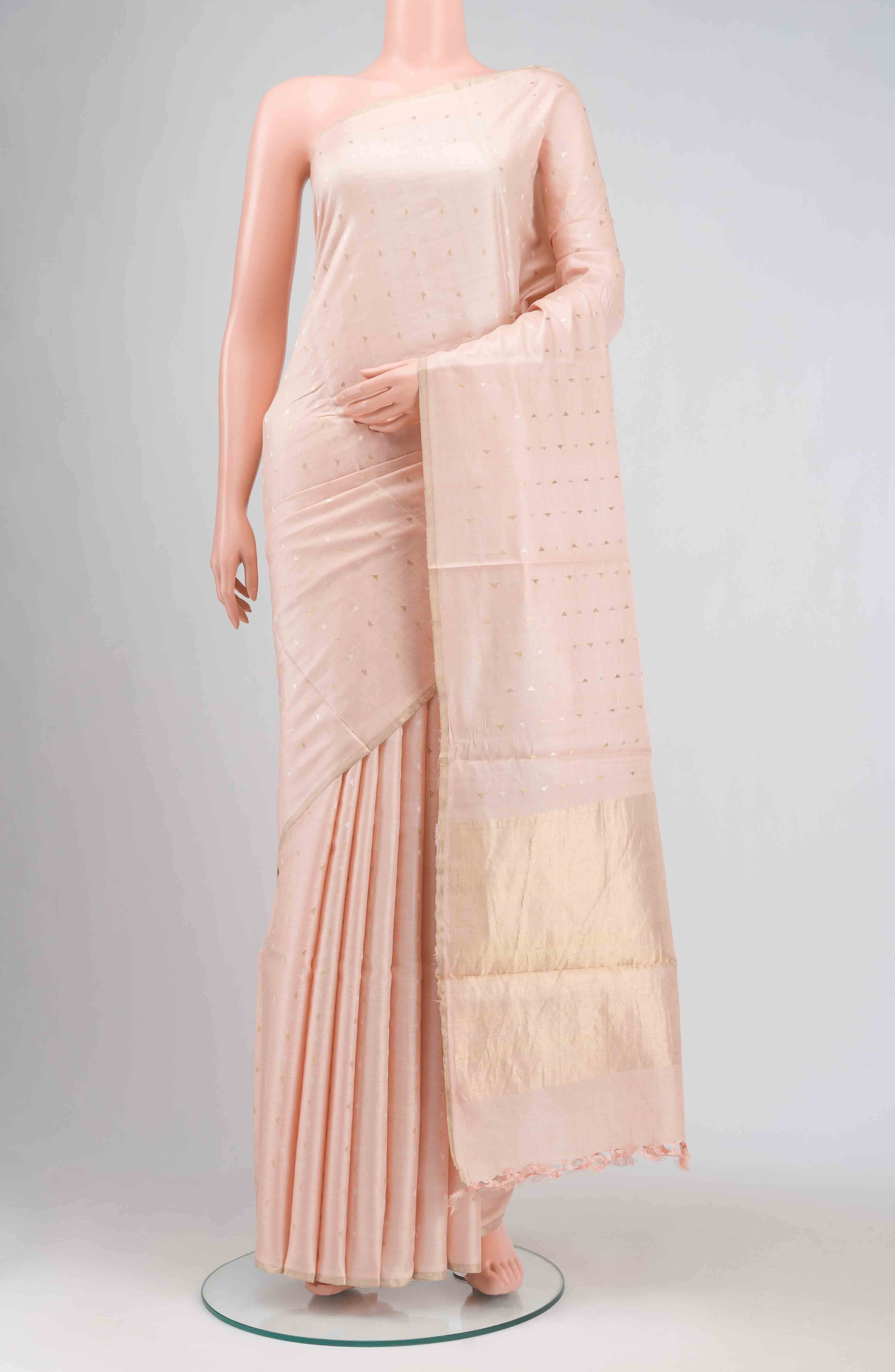 Peach MP Tussar Saree