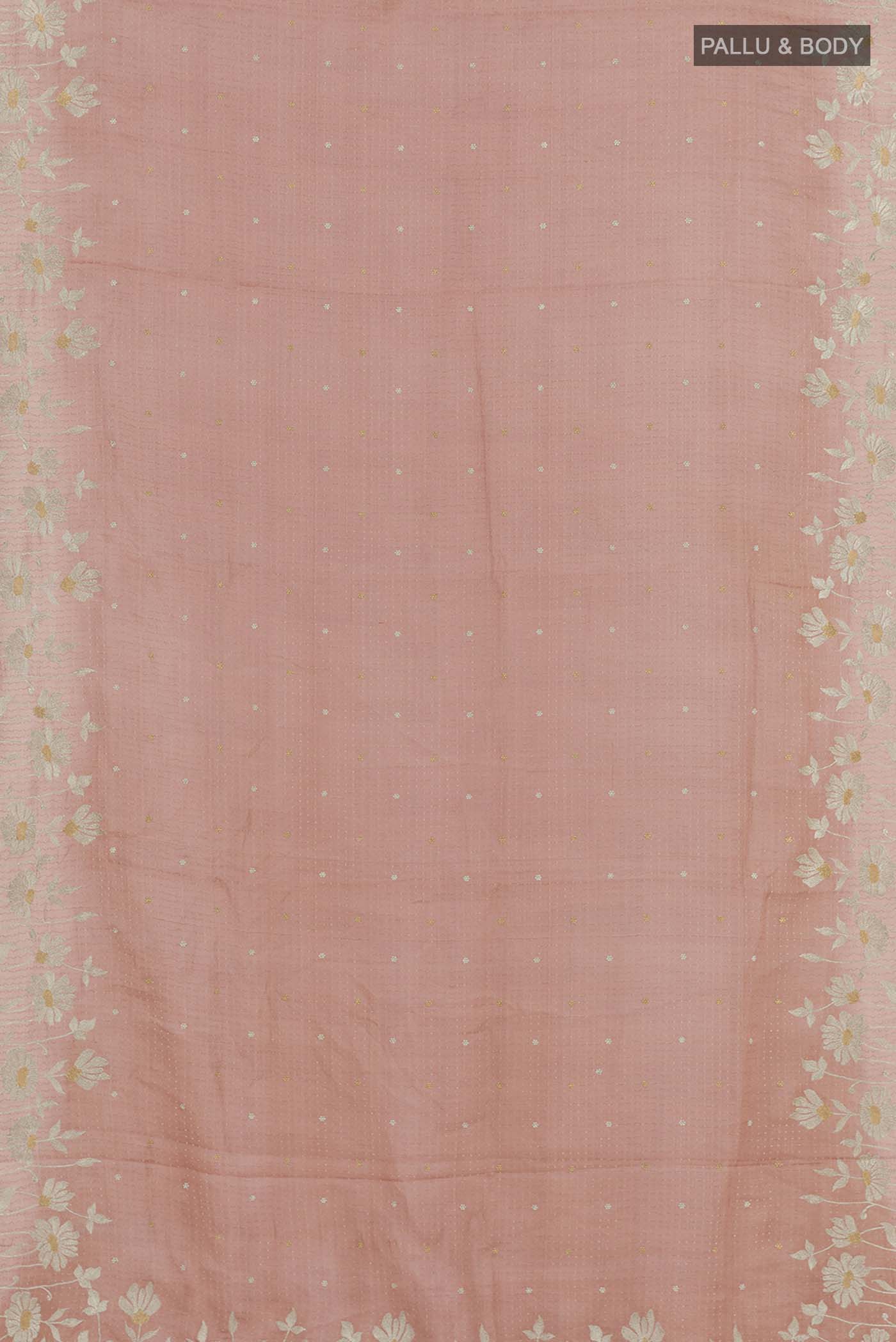 Peach Mysore Georgette Saree - Image 3