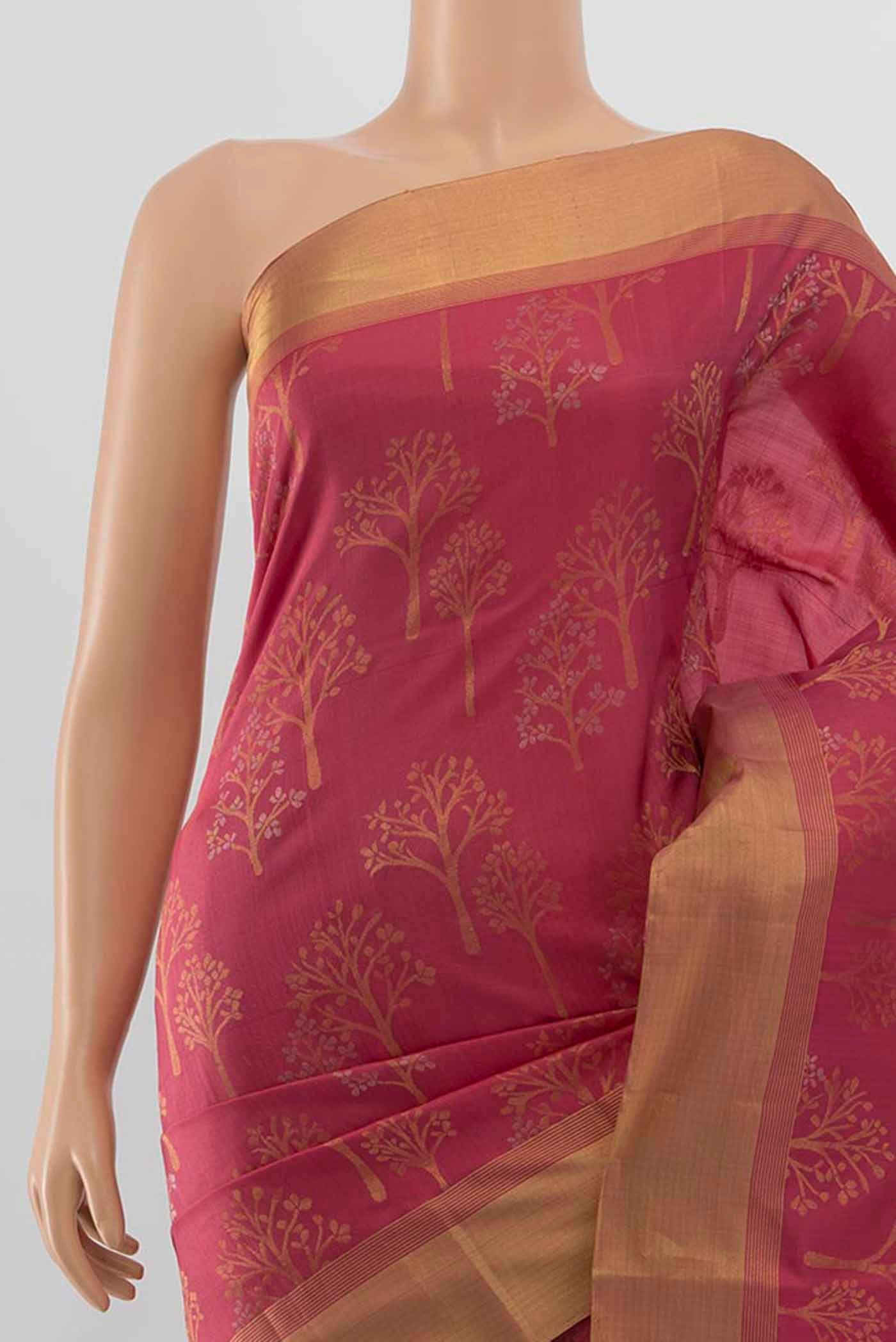 Peach Soft Silk Saree - Image 2