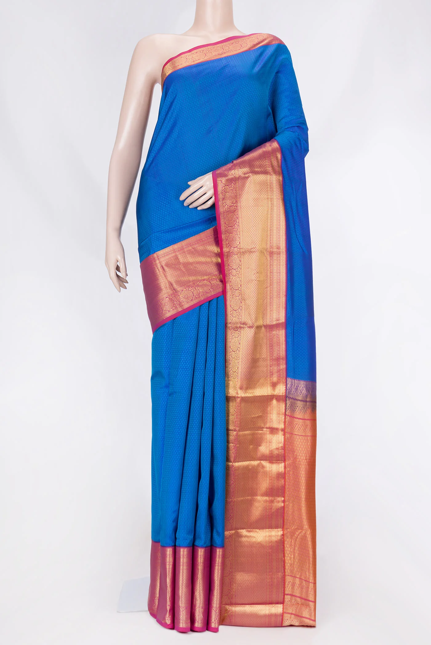 Peacock Blue Dual Tone Kanchipuram Saree