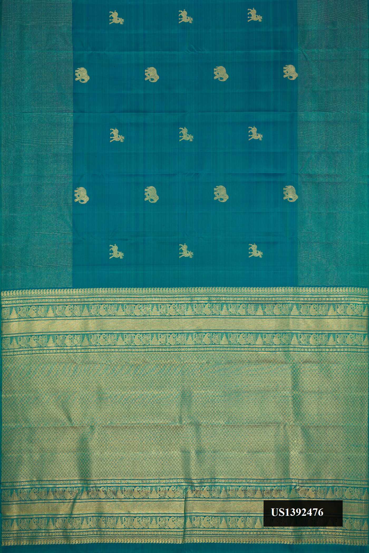 Peacock Blue Dual Tone Kanchipuram Silk Saree