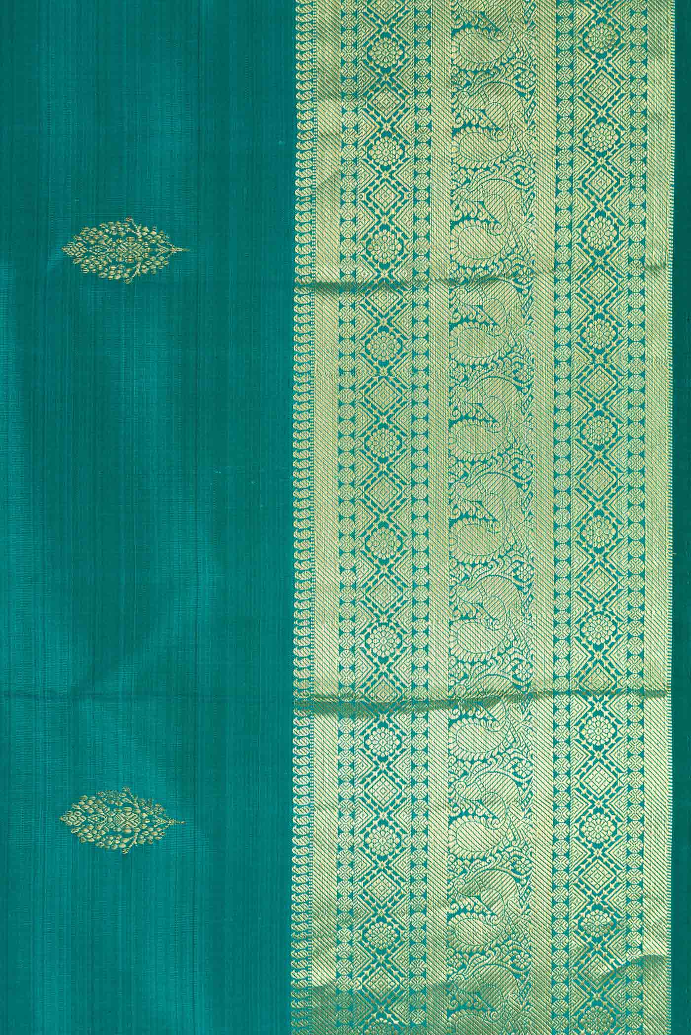 Blue Kanchipuram Silk Saree - Image 3
