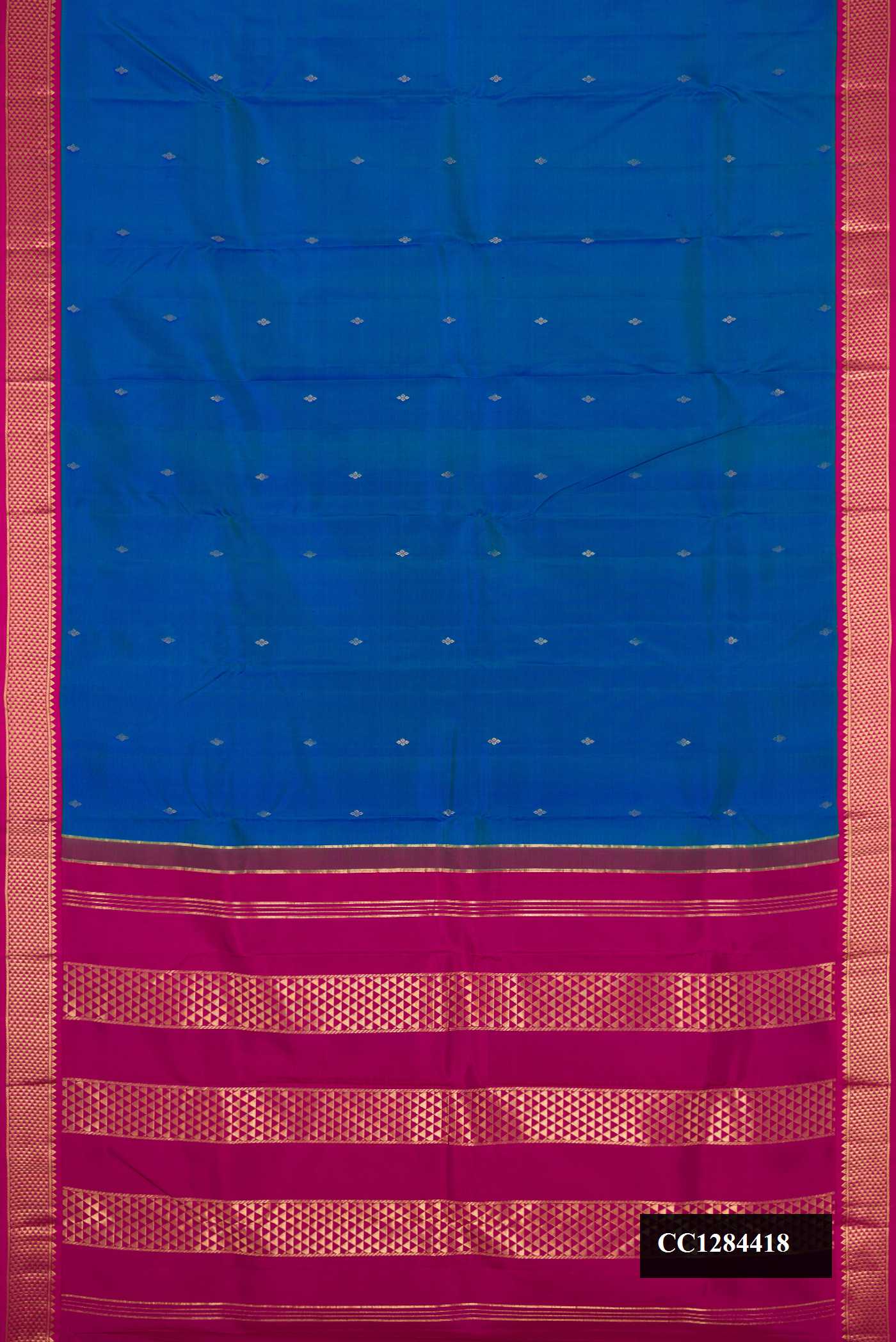 Peacock Blue Dual Tone Kanchipuram Silk Saree
