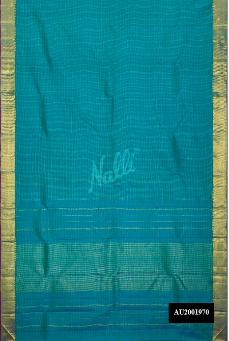 Peacock Blue Dual Tone Kanchipuram Silk Saree