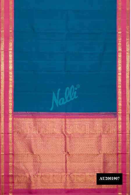 Peacock Blue Dual Tone Kanchipuram Silk Saree