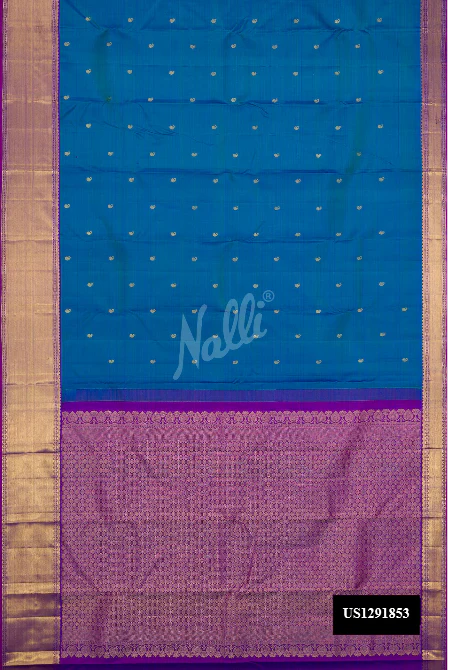 Peacock Blue Dual Tone Kanchipuram Silk Saree