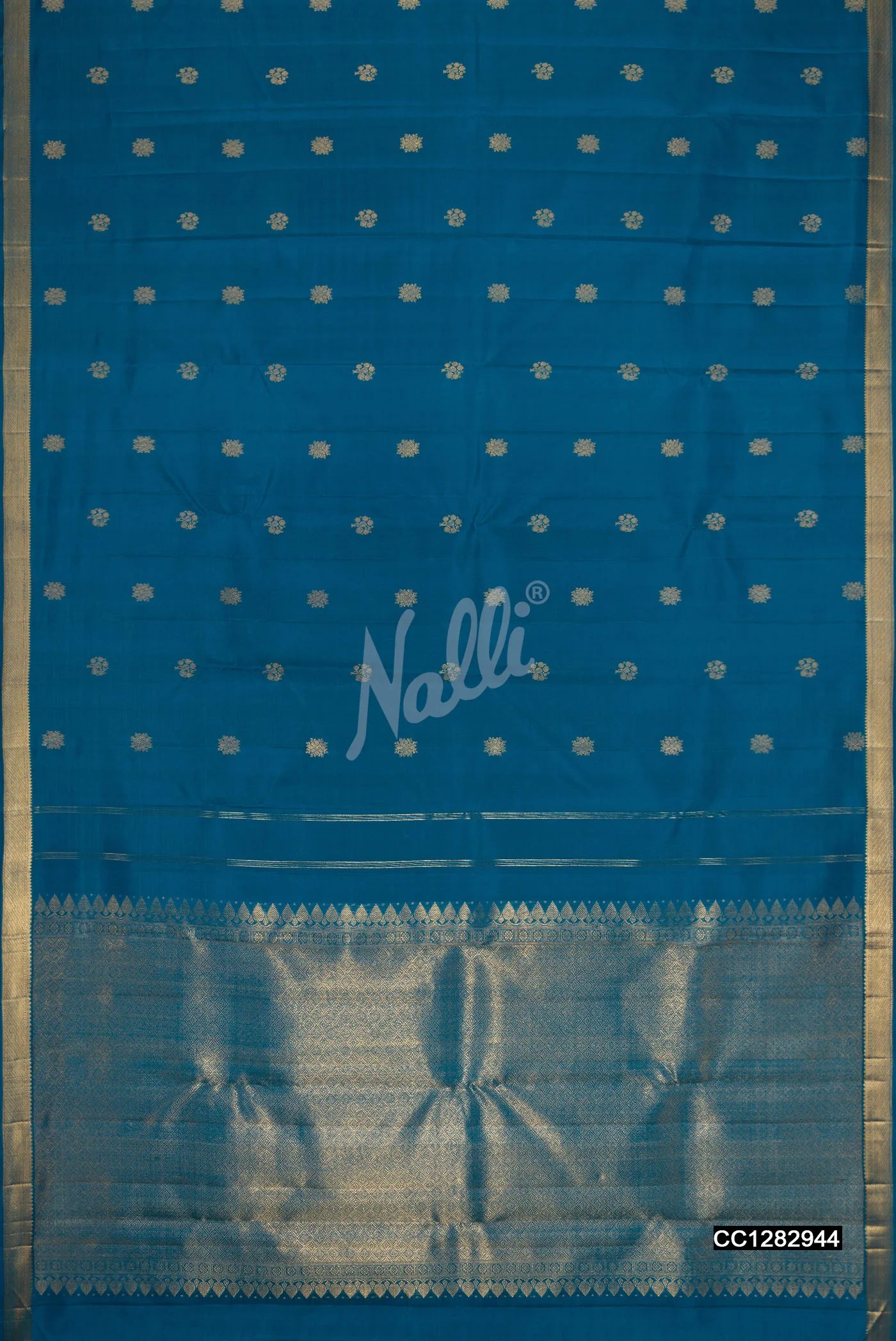 Peacock Blue Dual Tone Kanchipuram Silk Saree