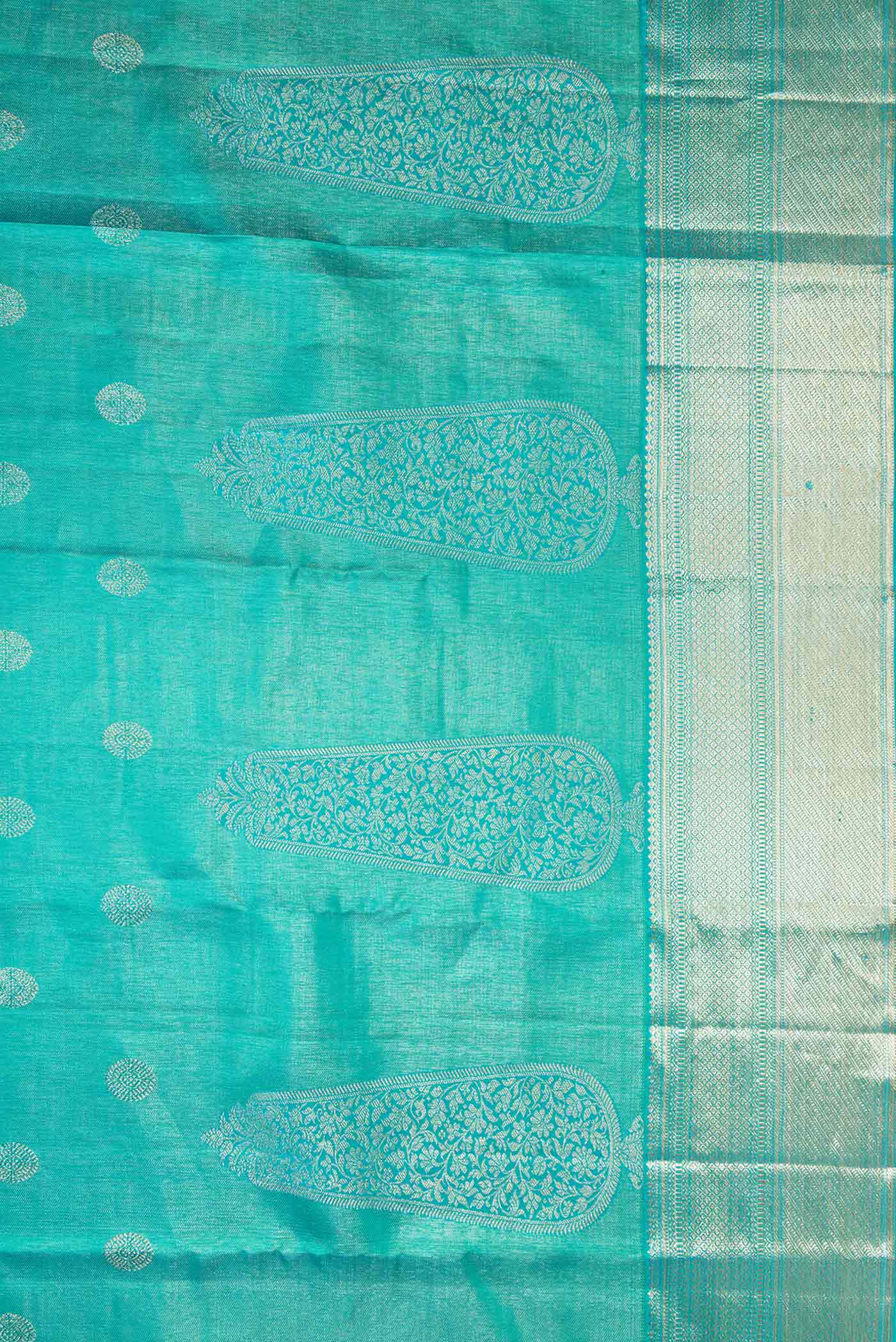 Light Blue Kanjivaram Silk Saree - Image 3