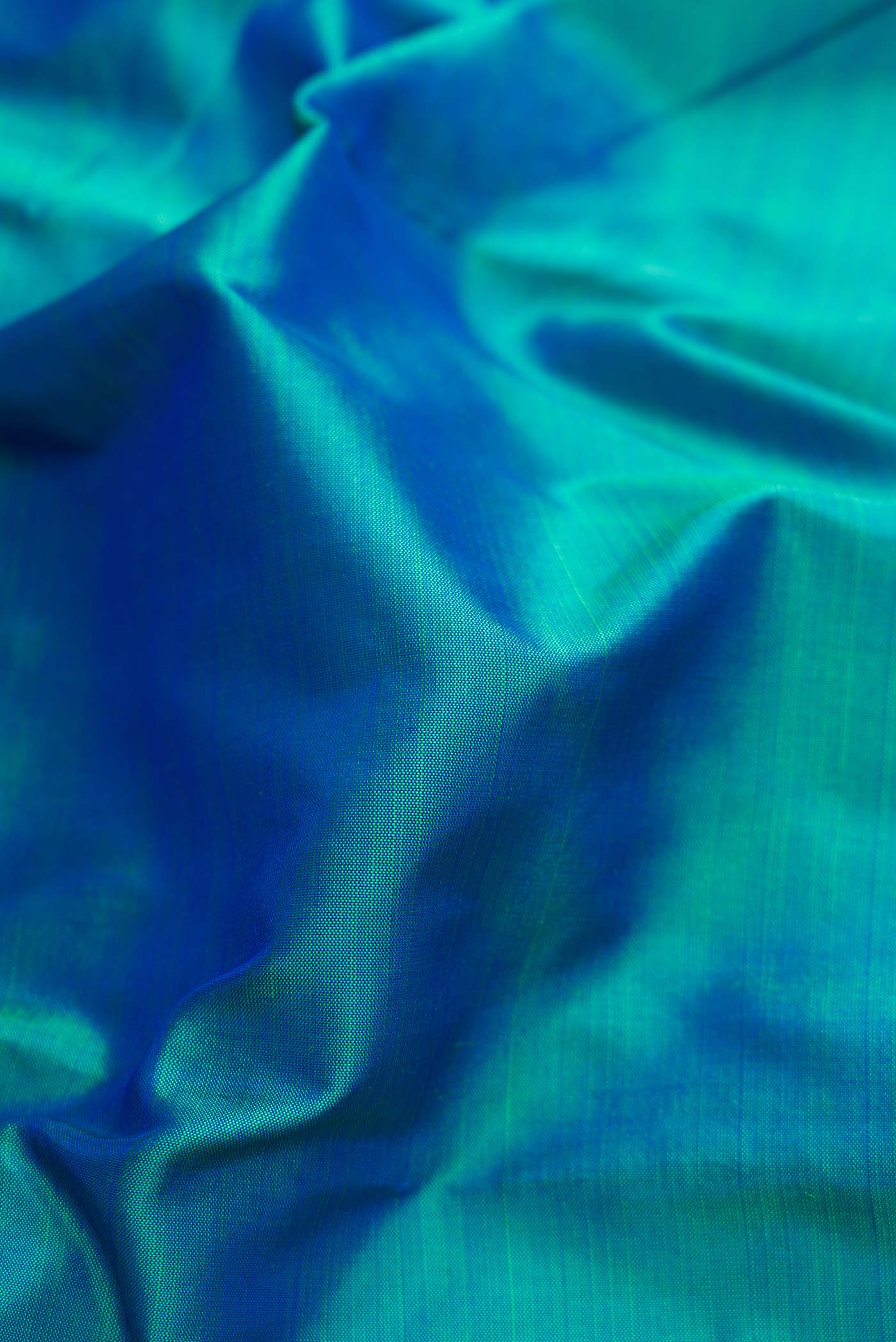 Peacock Blue Kanjivaram Silk Saree - Image 2