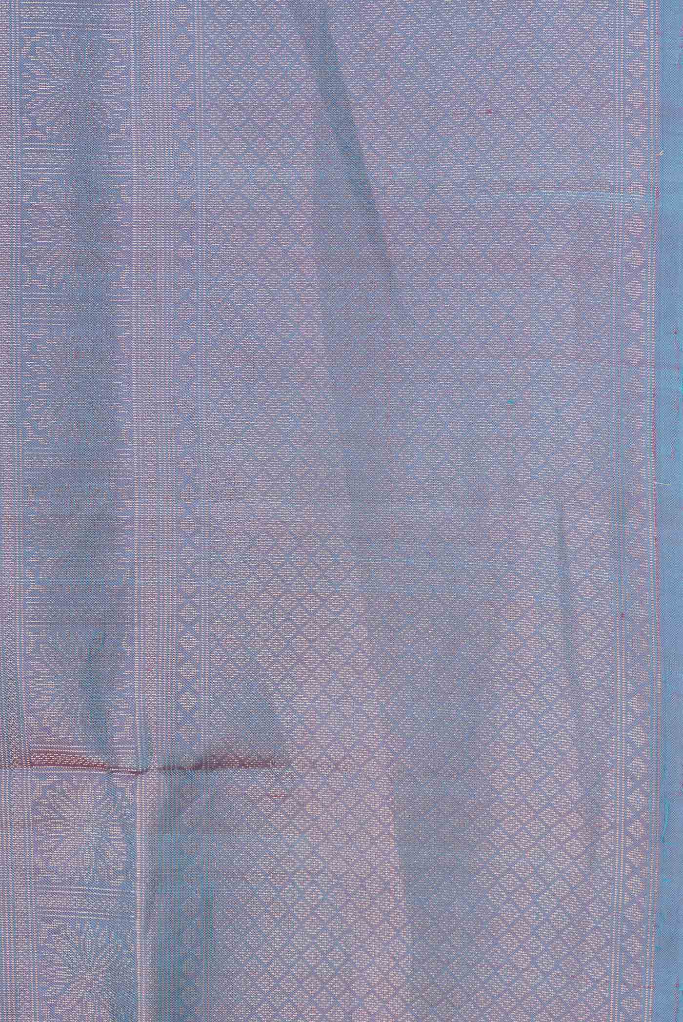 Lavender with BLue Color Soft Silk Saree - Image 3