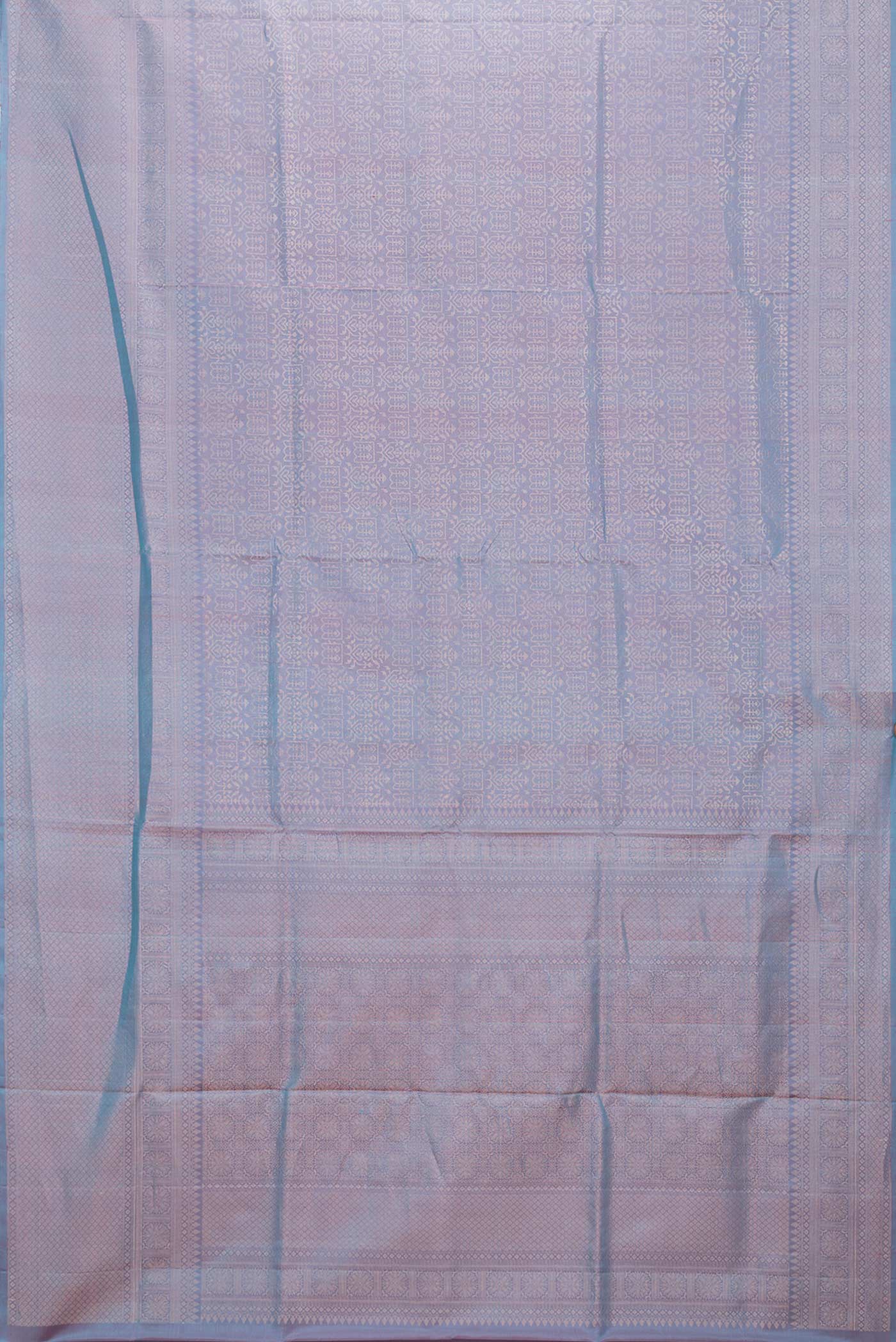 Lavender with BLue Color Soft Silk Saree - Image 6