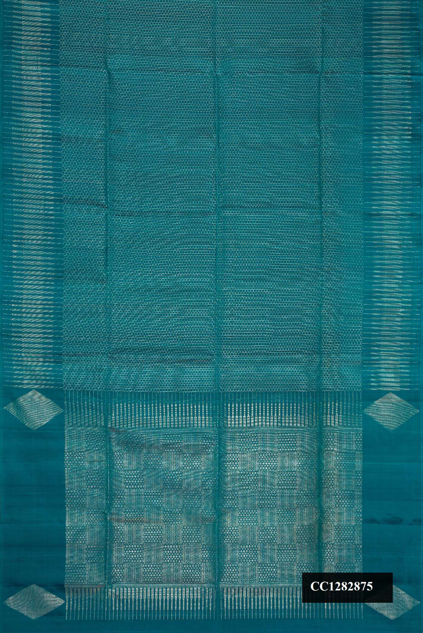 Peacock Blue Dual Tone Soft Silk Saree