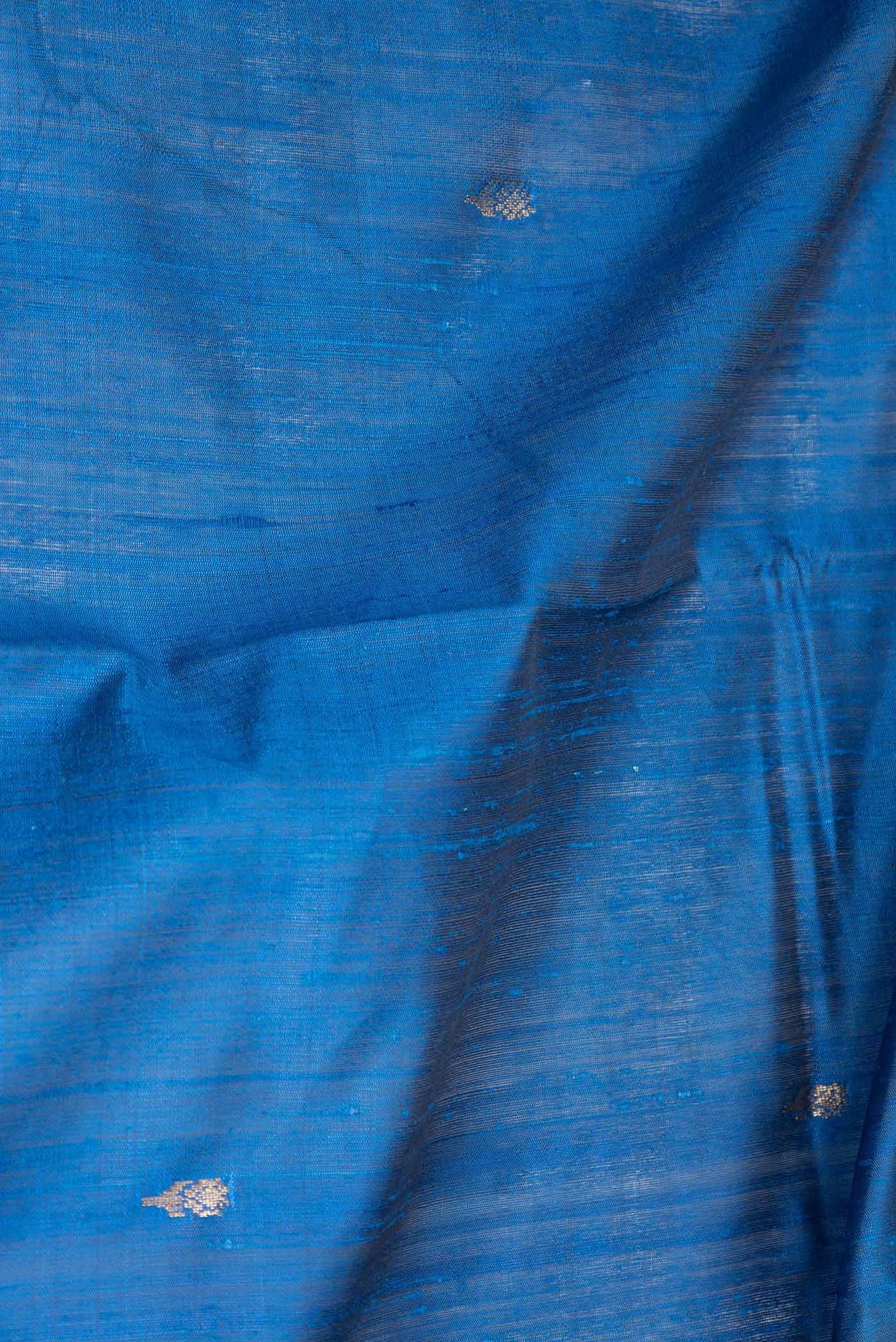 Peacock Blue Dual Tone Tussar Saree - Image 2