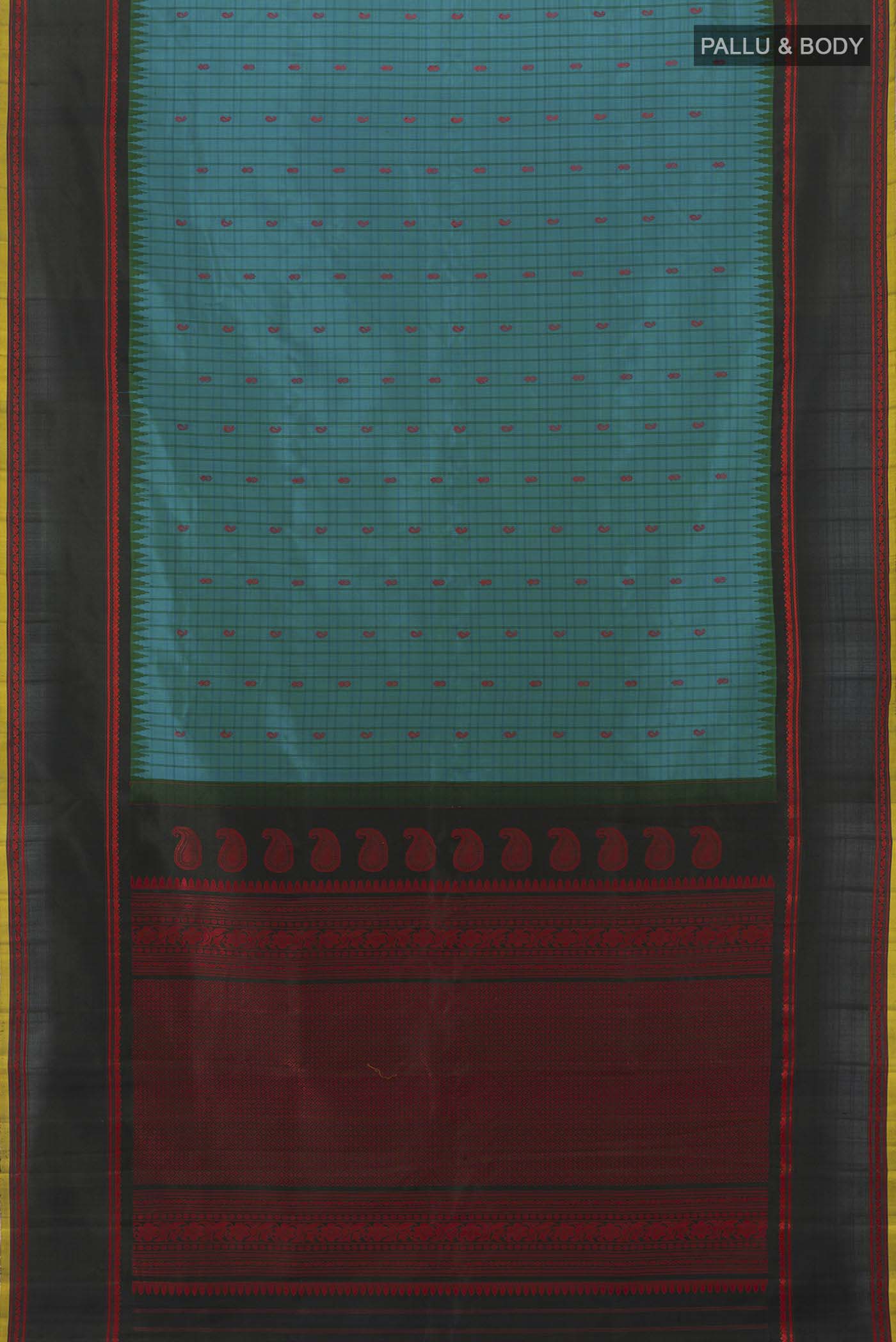 Blue Gadwal Silk Saree - Image 5