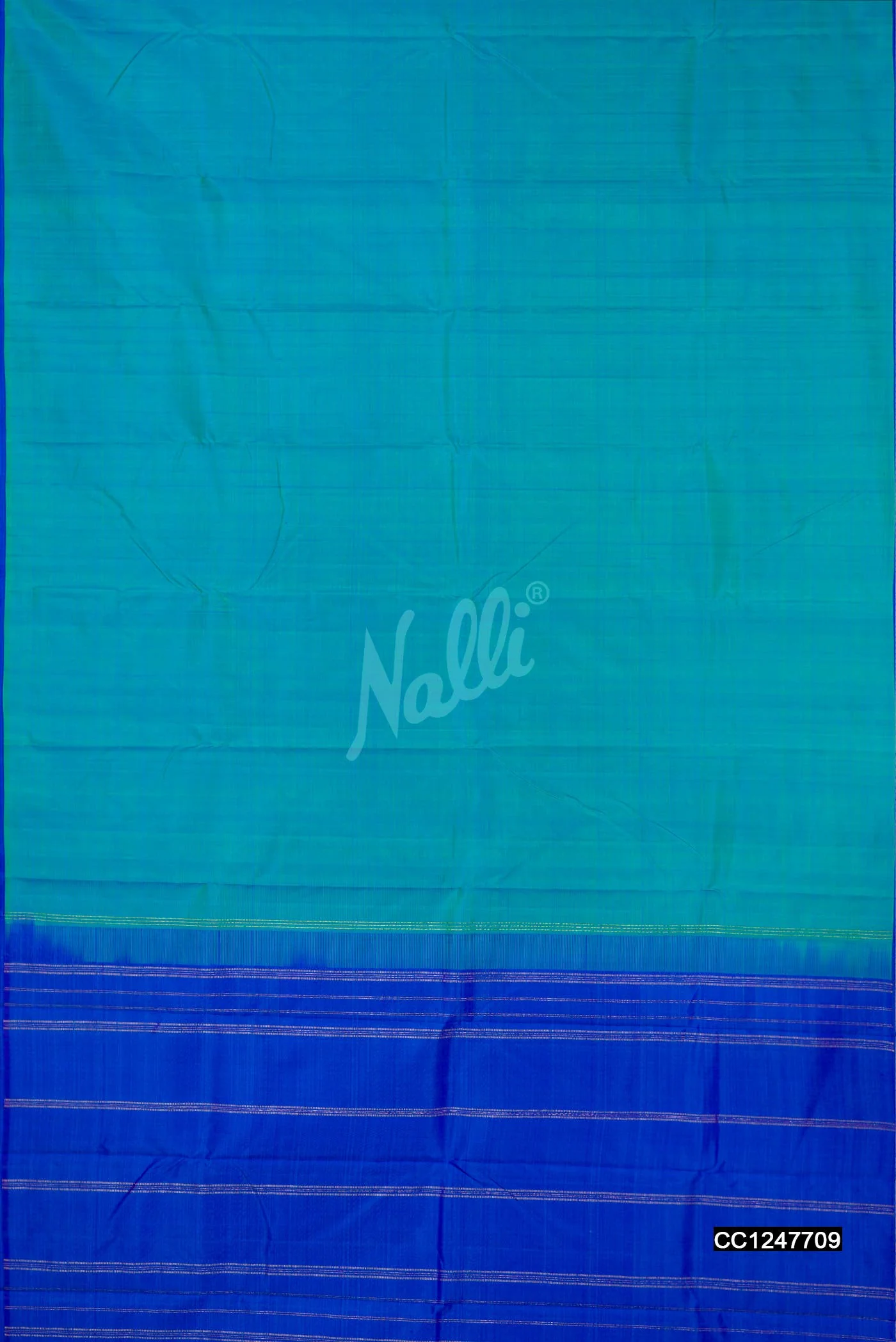 Peacock Blue Kanchipuram Silk Saree