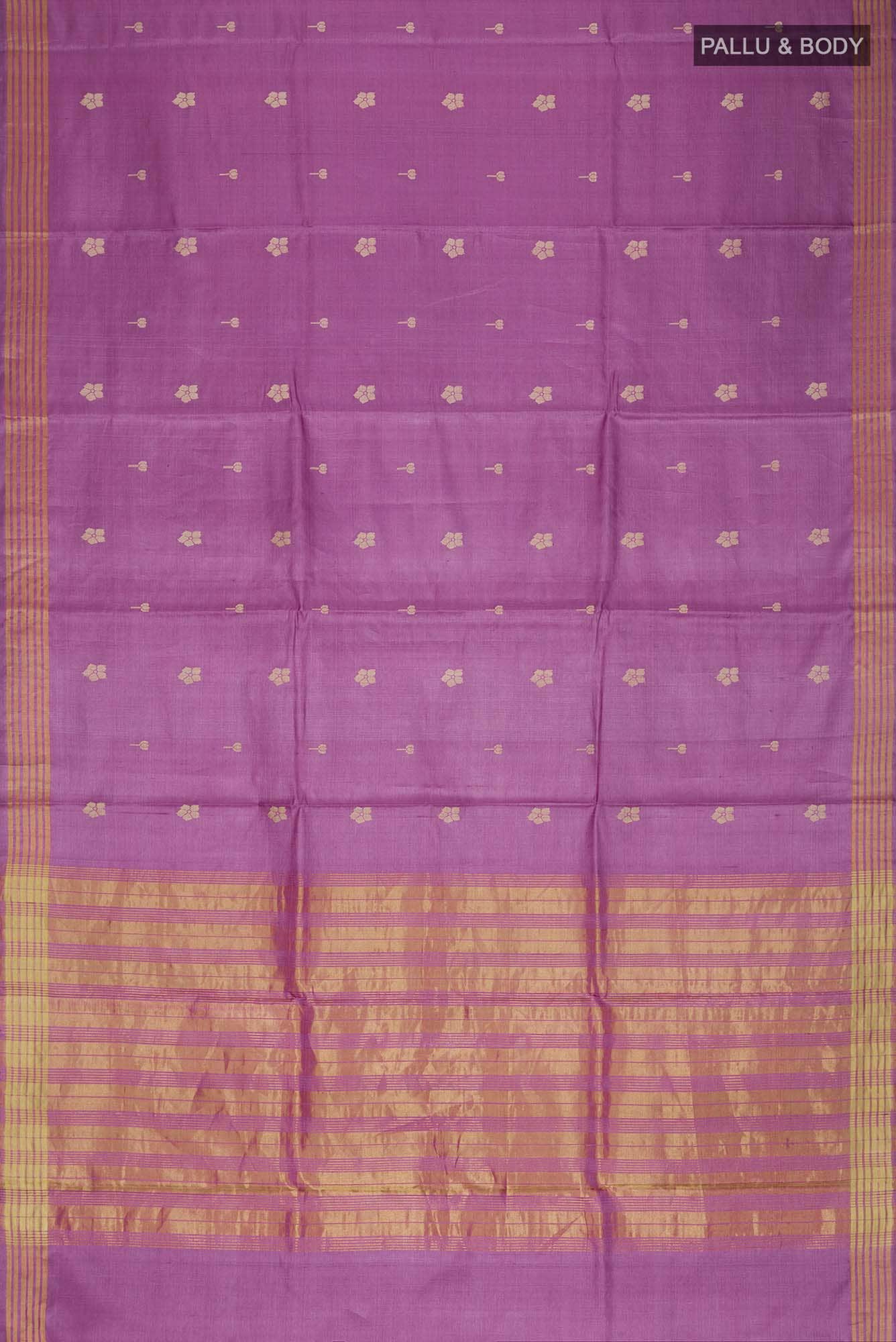 Perfume of Love-Purple Bhagalpuri Tussar Silk Saree - Image 10
