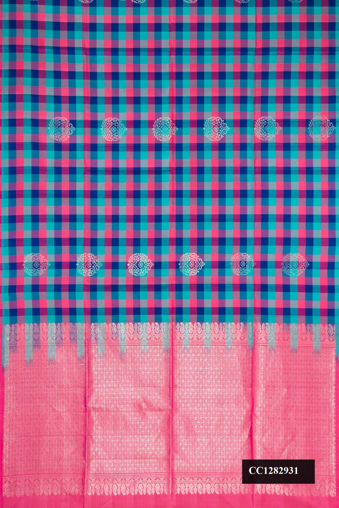 Pink and Sea Green Dual Tone Soft Silk Saree