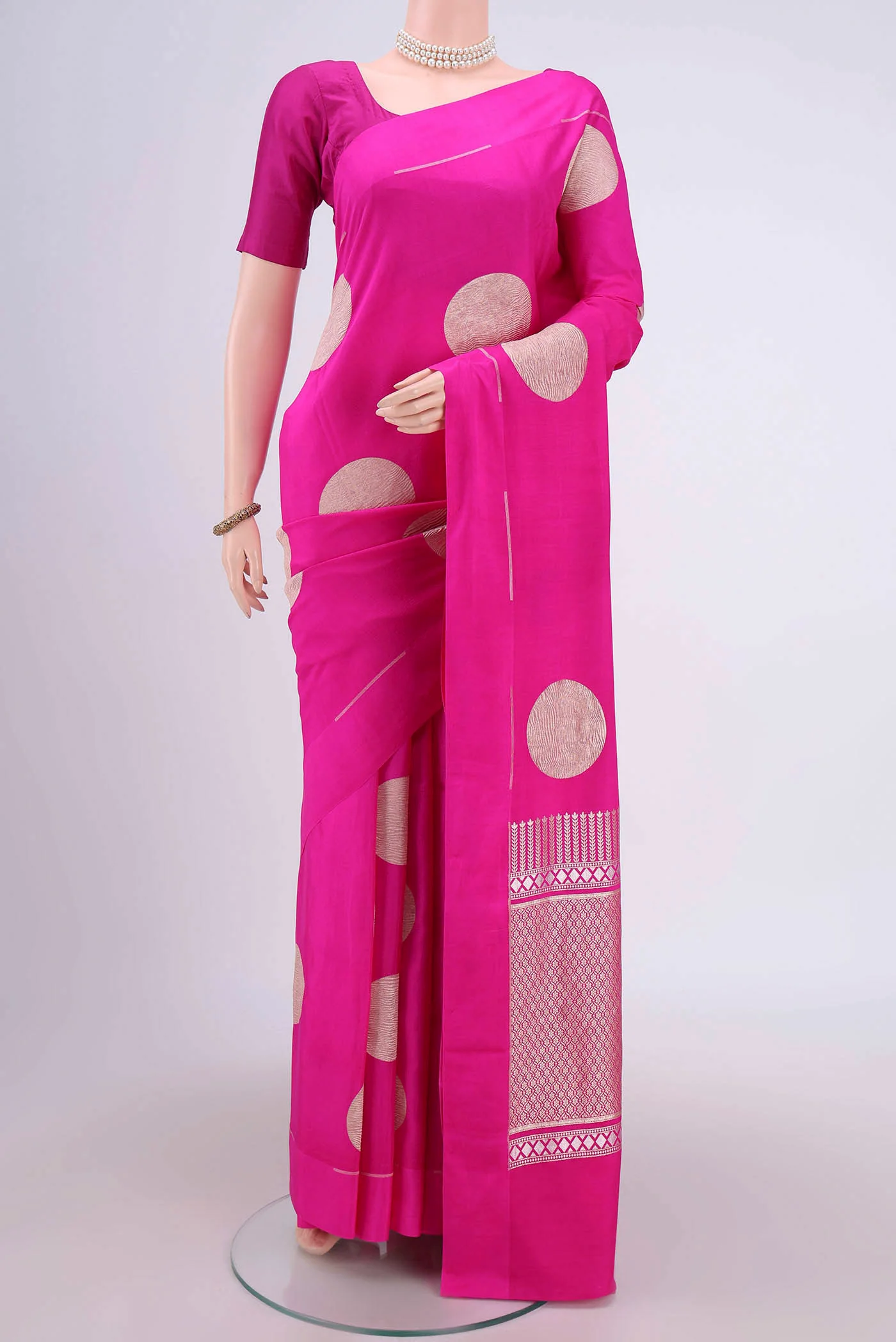 Rani Pink Banarasi Saree