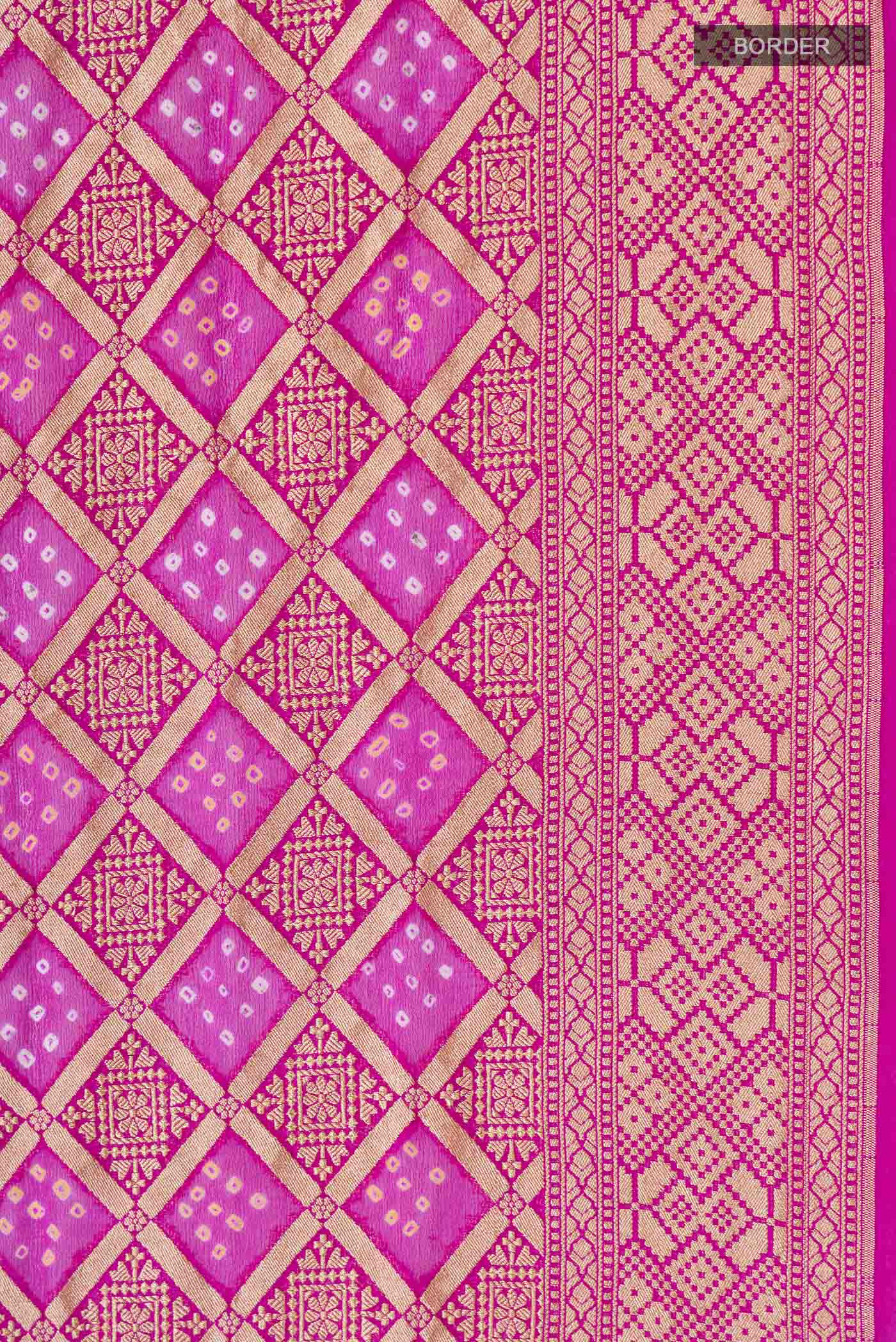 Pink Banarasi Georgette Saree - Image 3