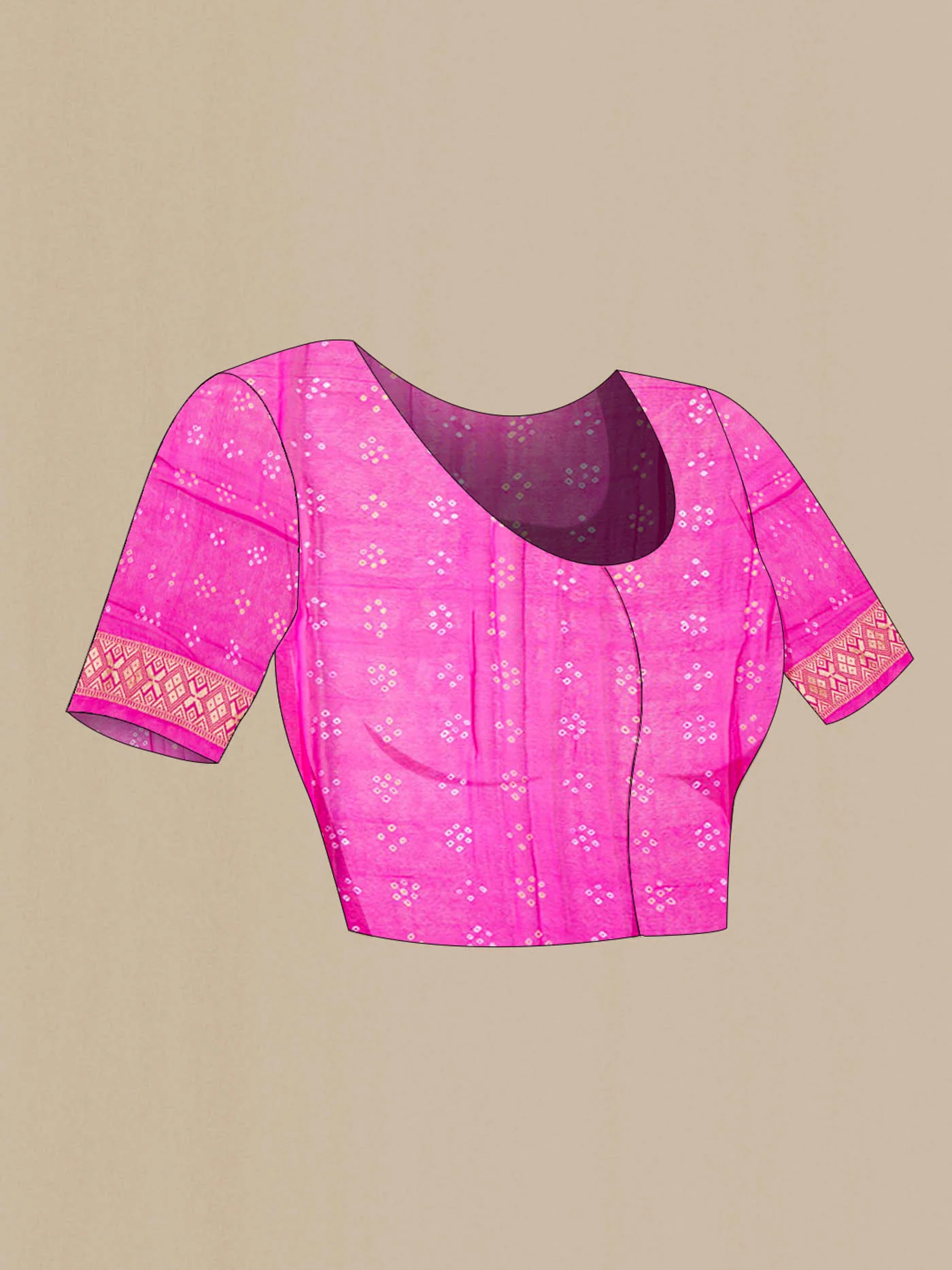 Pink Banarasi Georgette Saree - Image 5