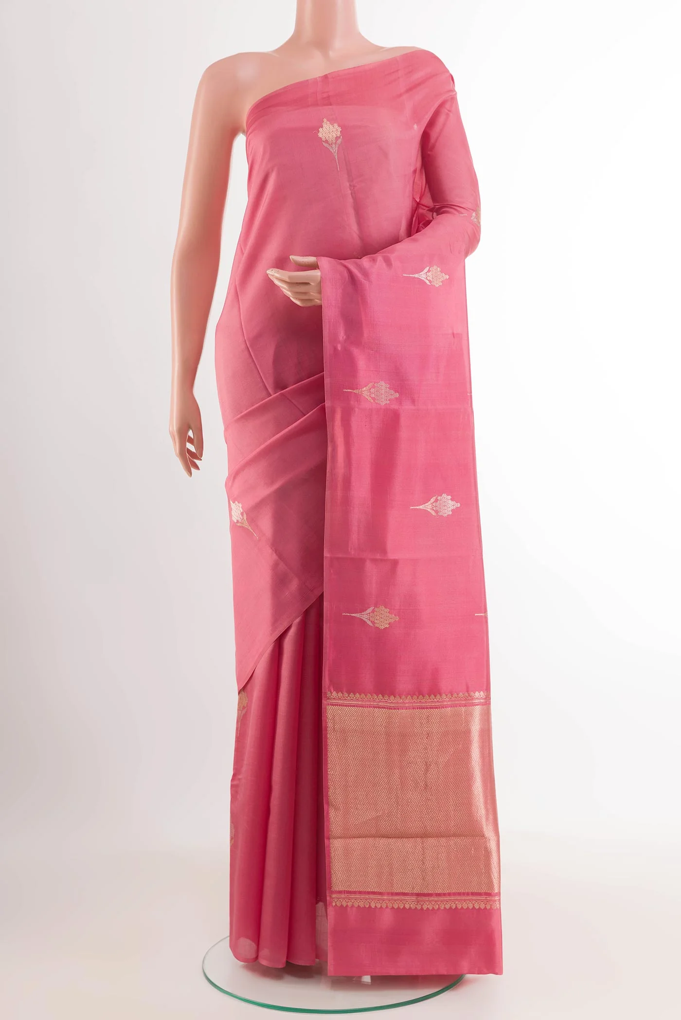 Pink Banarasi Katan Silk Saree