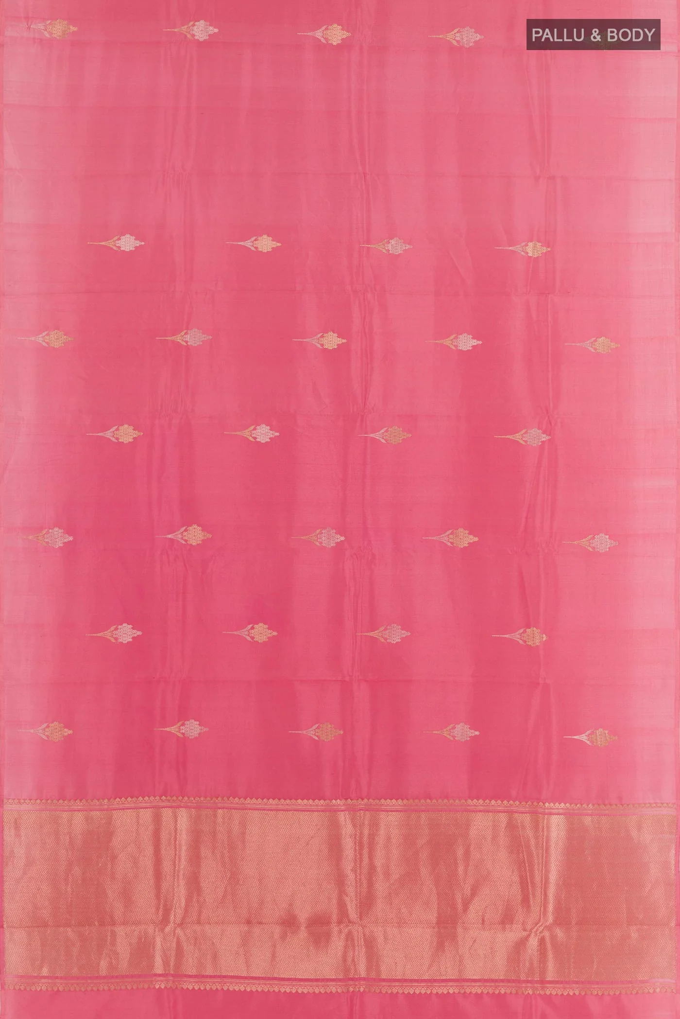 Pink Banarasi Katan Silk Saree - Image 3