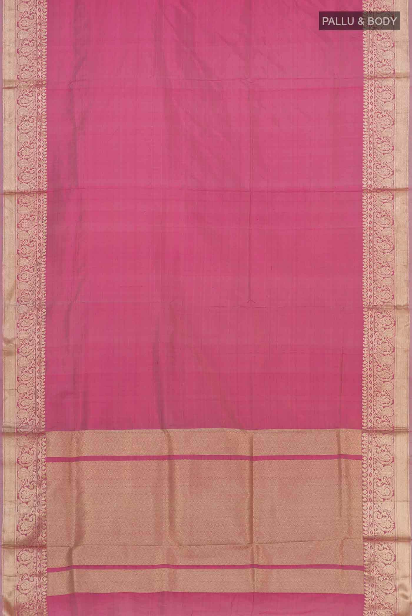 Pink Banarasi Katan Silk Saree - Image 3