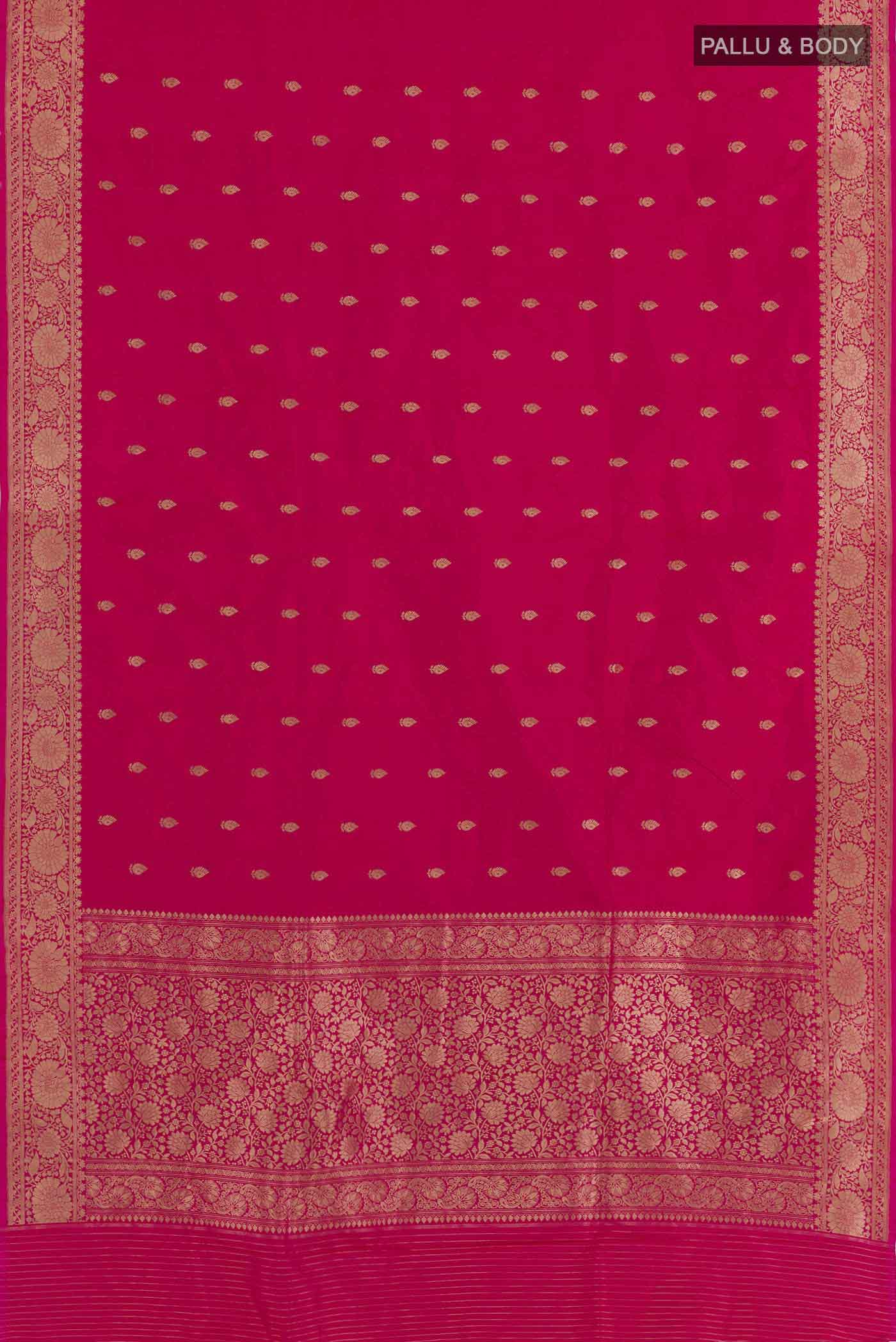 Pink Banarasi Katan Silk Saree - Image 3
