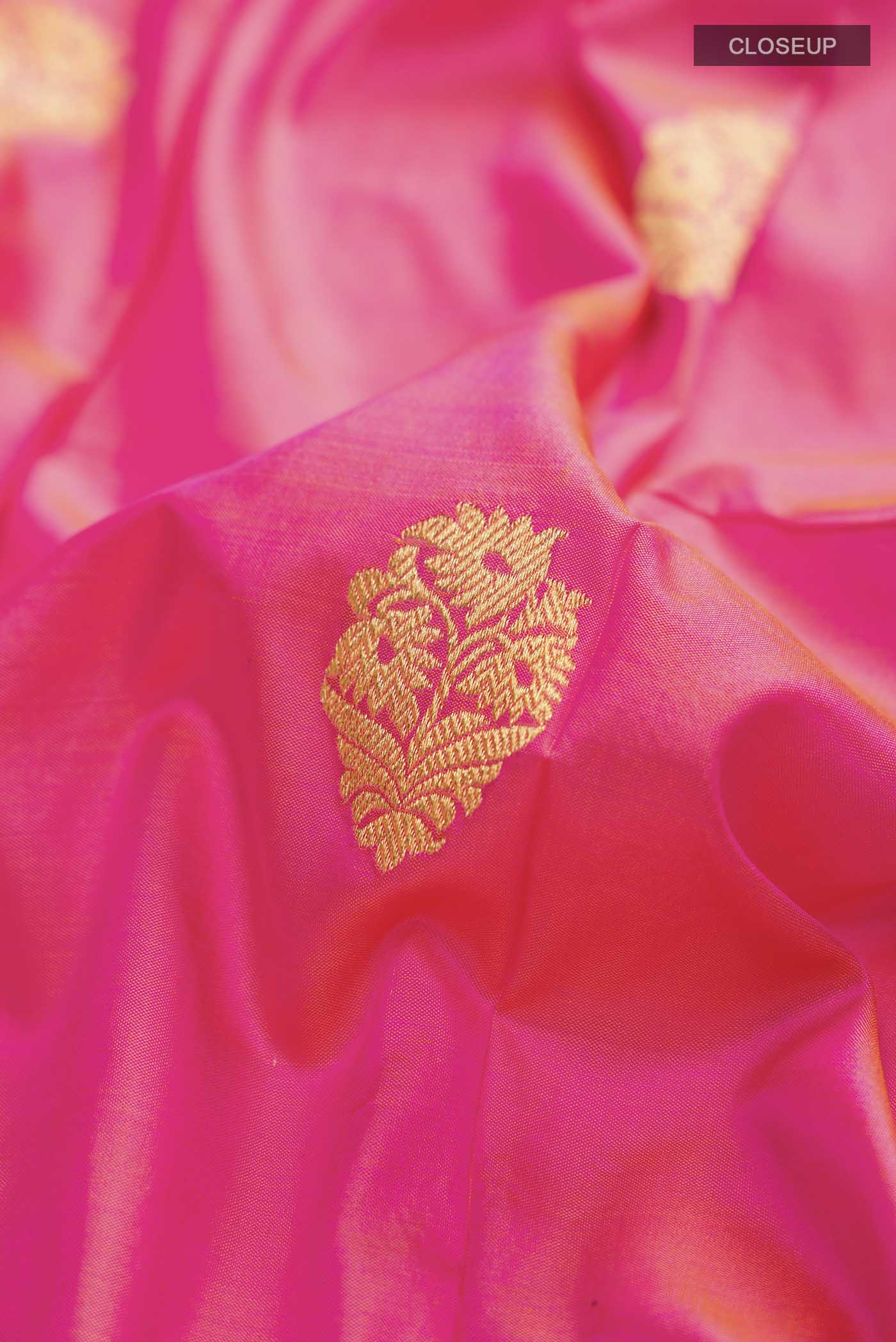 Pink Banarasi Katan Silk Saree - Image 2