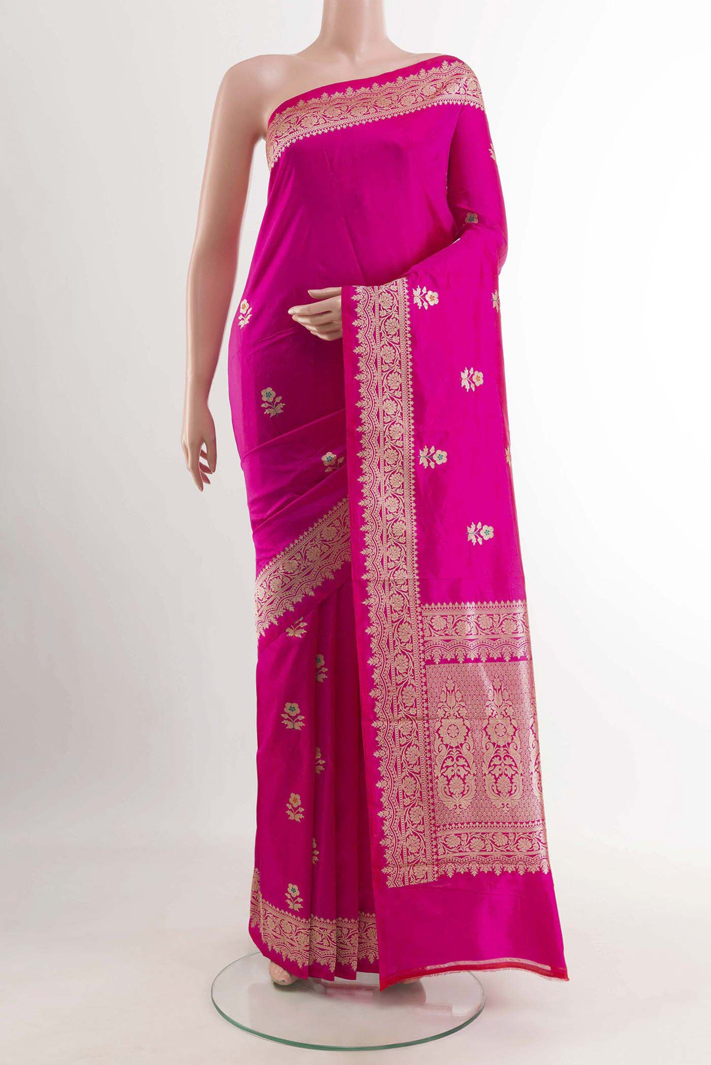 Pink Banarasi Katan Silk Saree