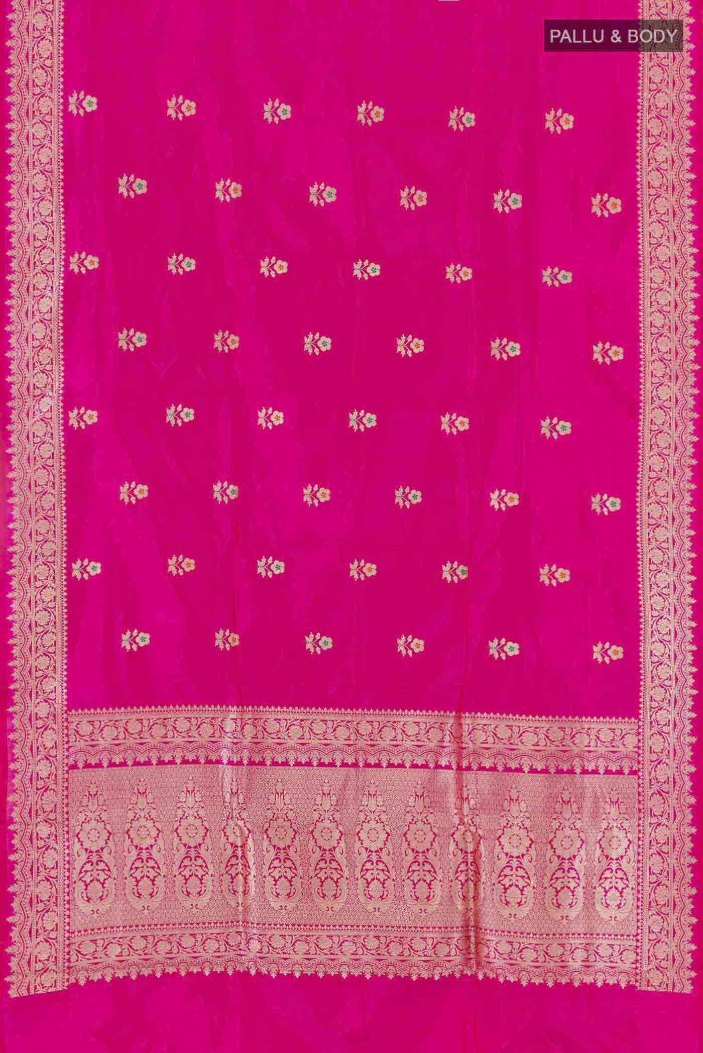 Pink Banarasi Katan Silk Saree - Image 6