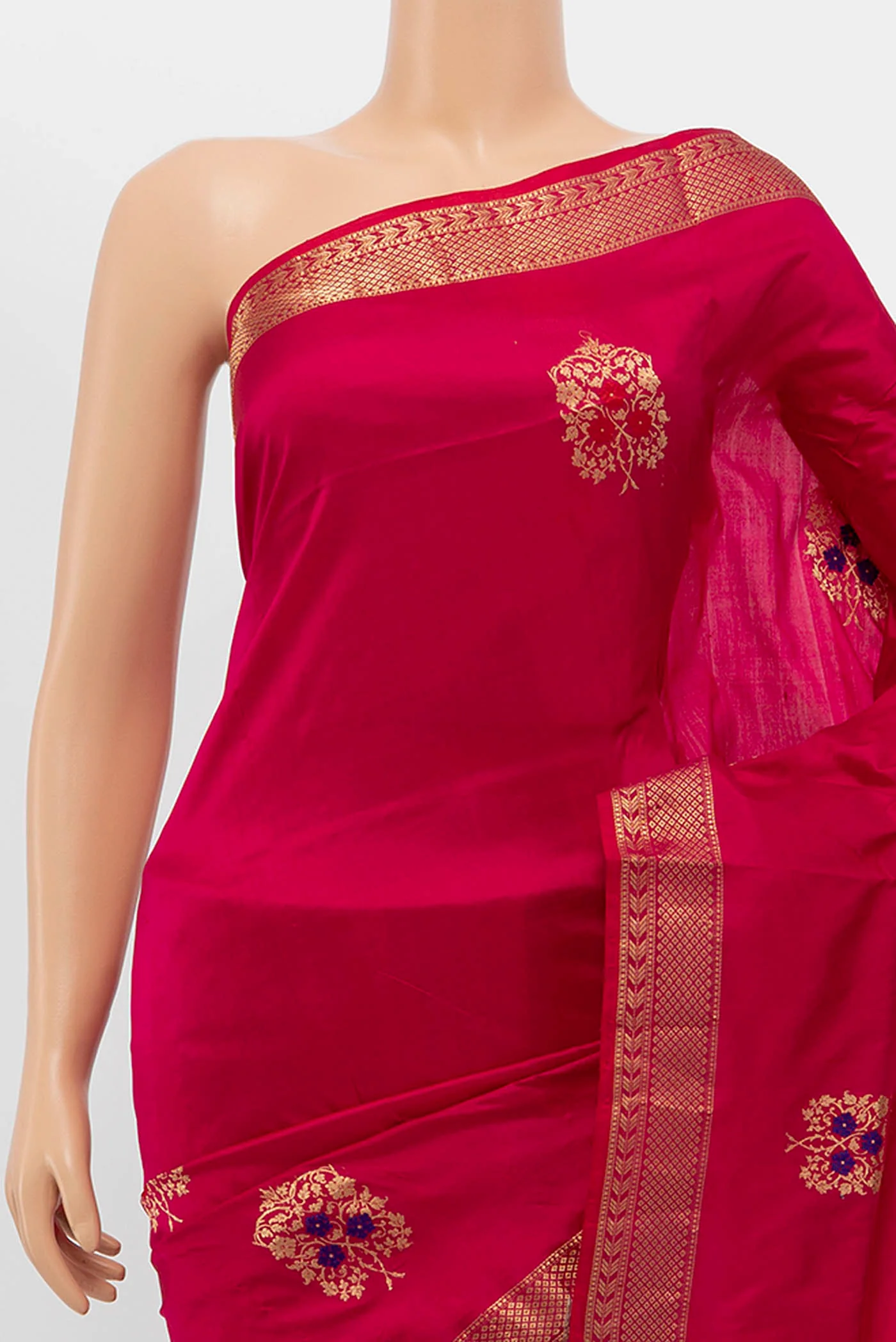 Pink Banarasi Katan Silk Saree - Image 2