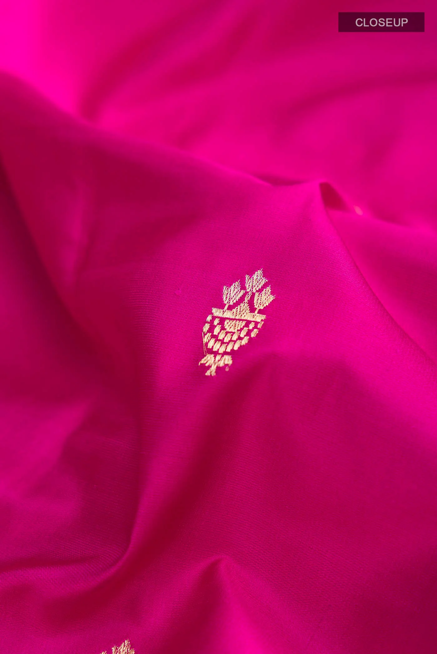 Pink Banarasi Katan Silk Saree - Image 2