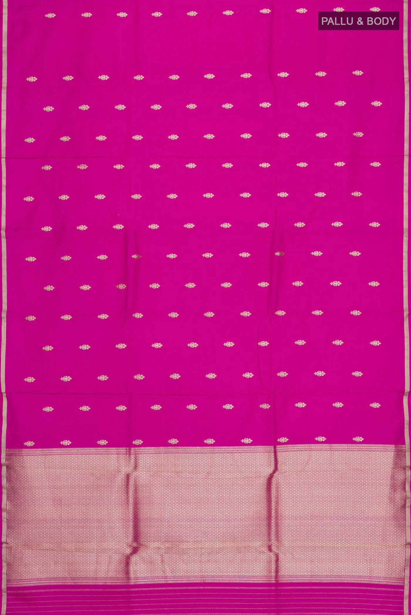 Pink Banarasi Katan Silk Saree - Image 6