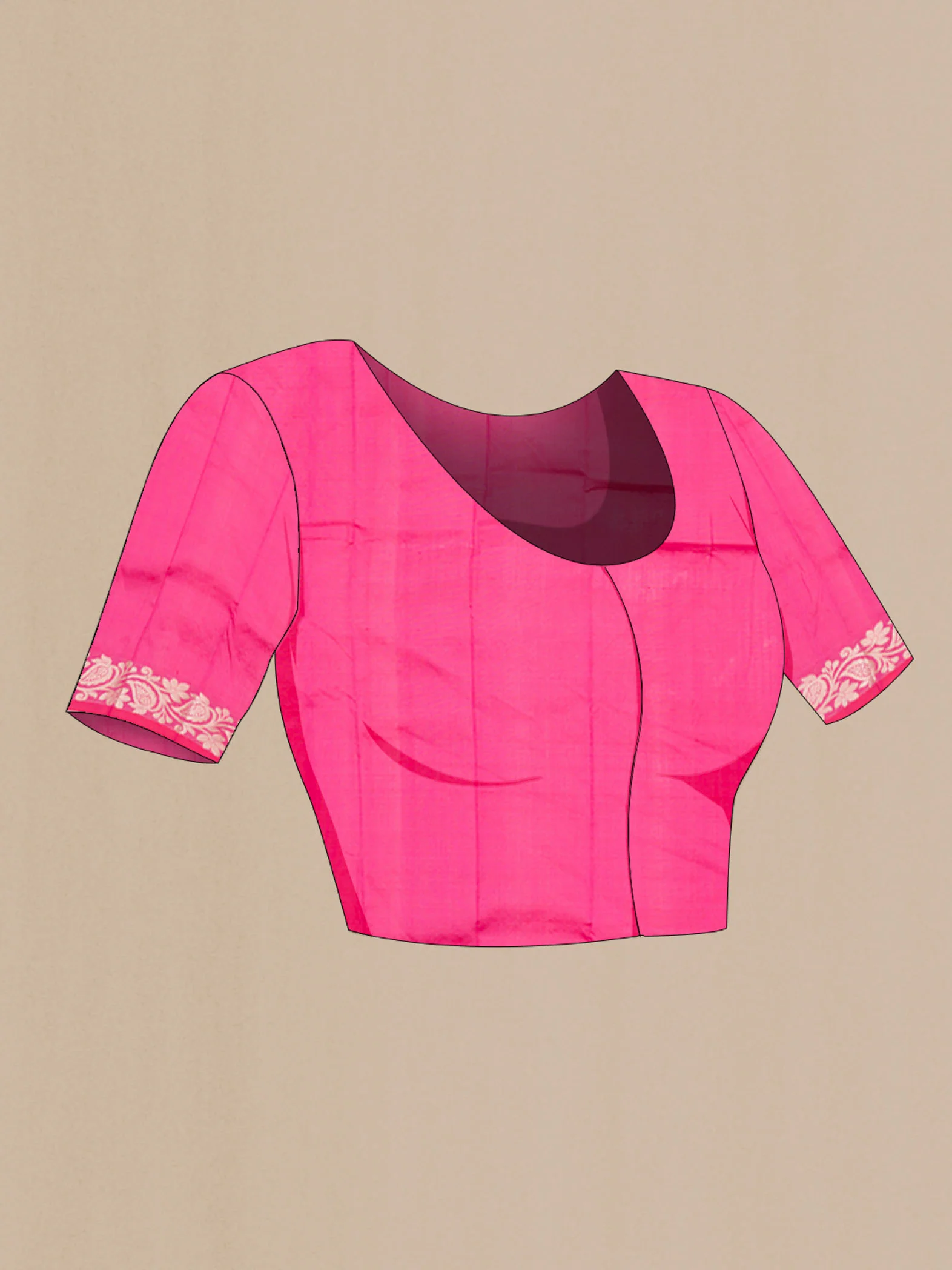 Pink Banarasi Katan Silk Saree - Image 4