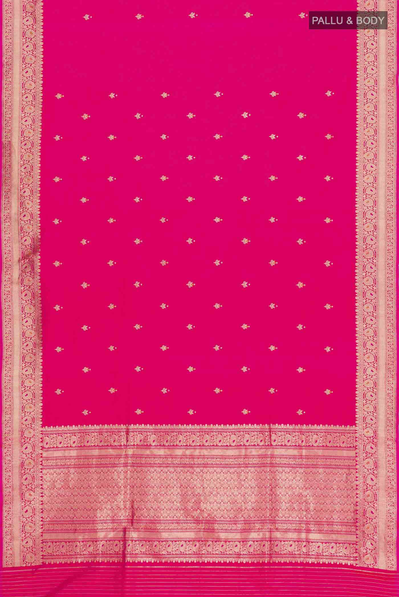 Pink Banarasi Katan Silk Saree - Image 6