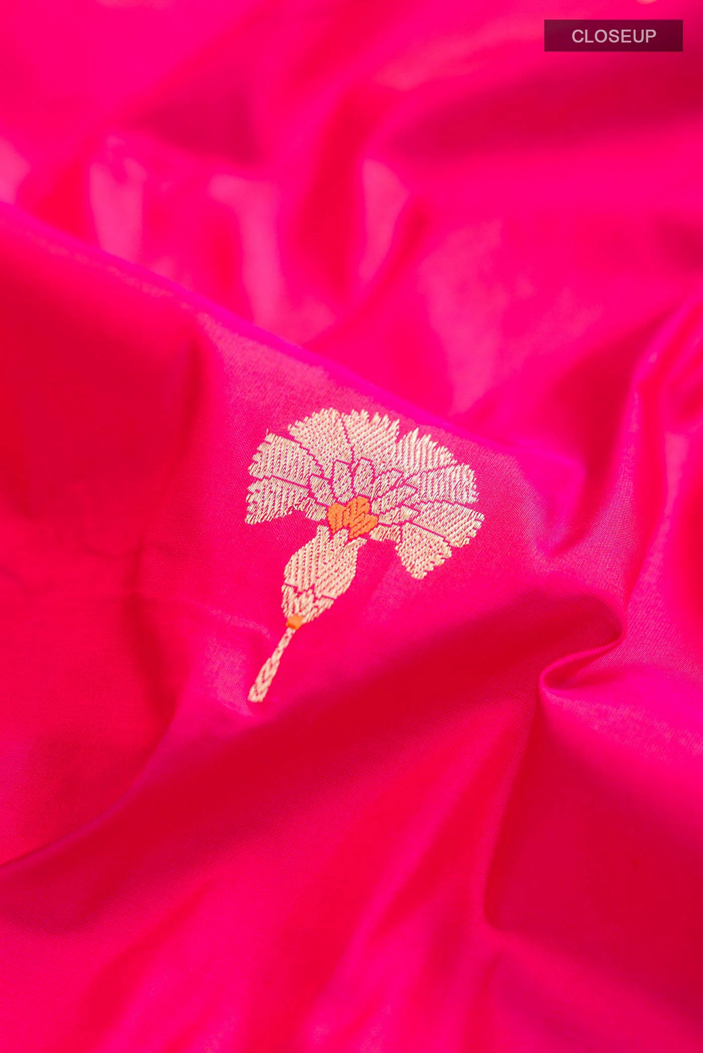 Pink Banarasi Katan Silk Saree - Image 2
