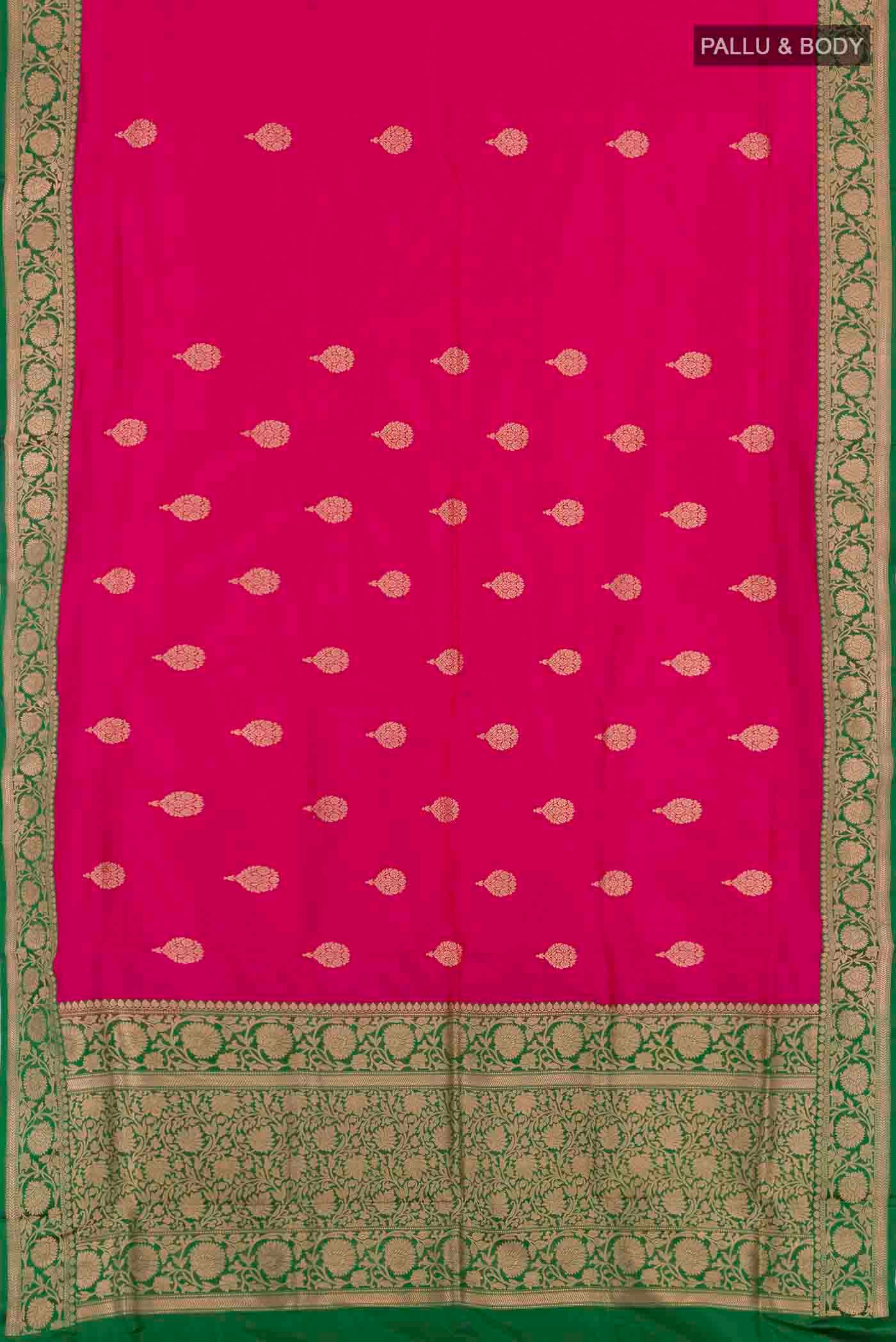 Pink Banarasi Katan Silk Saree - Image 3