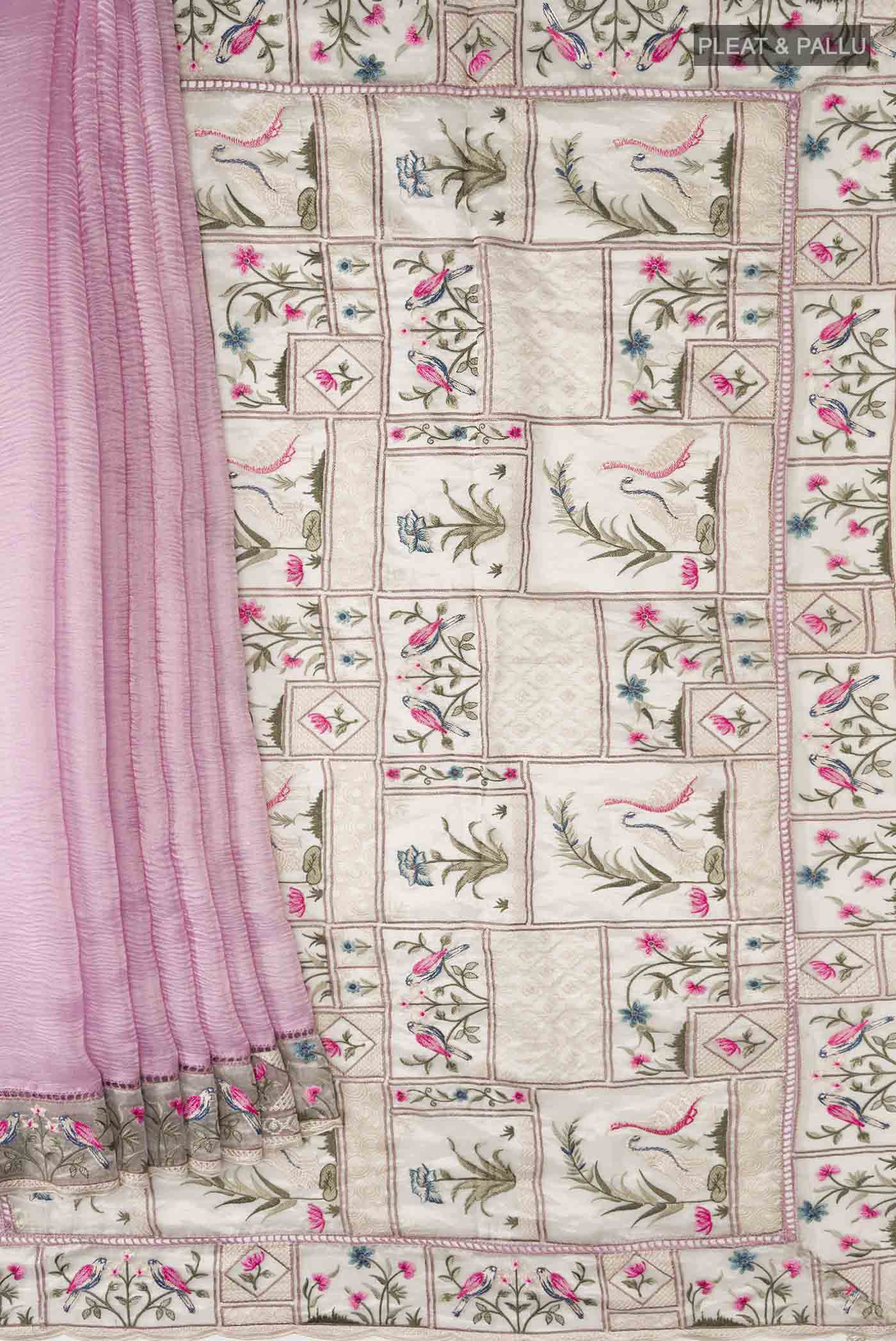Pink Banarasi Raw Silk Saree - Image 4