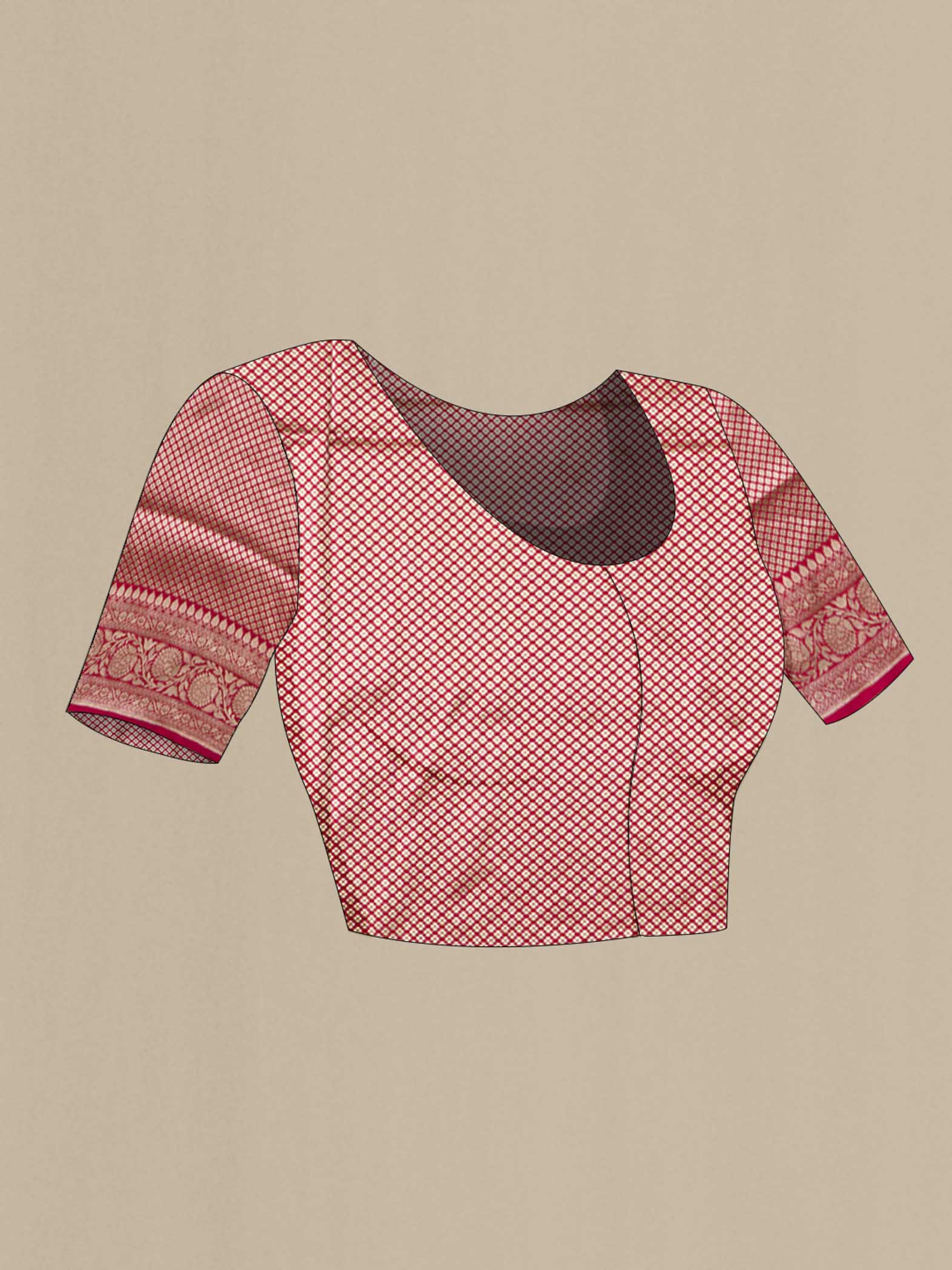 Pink Banarasi Silk Saree - Image 5